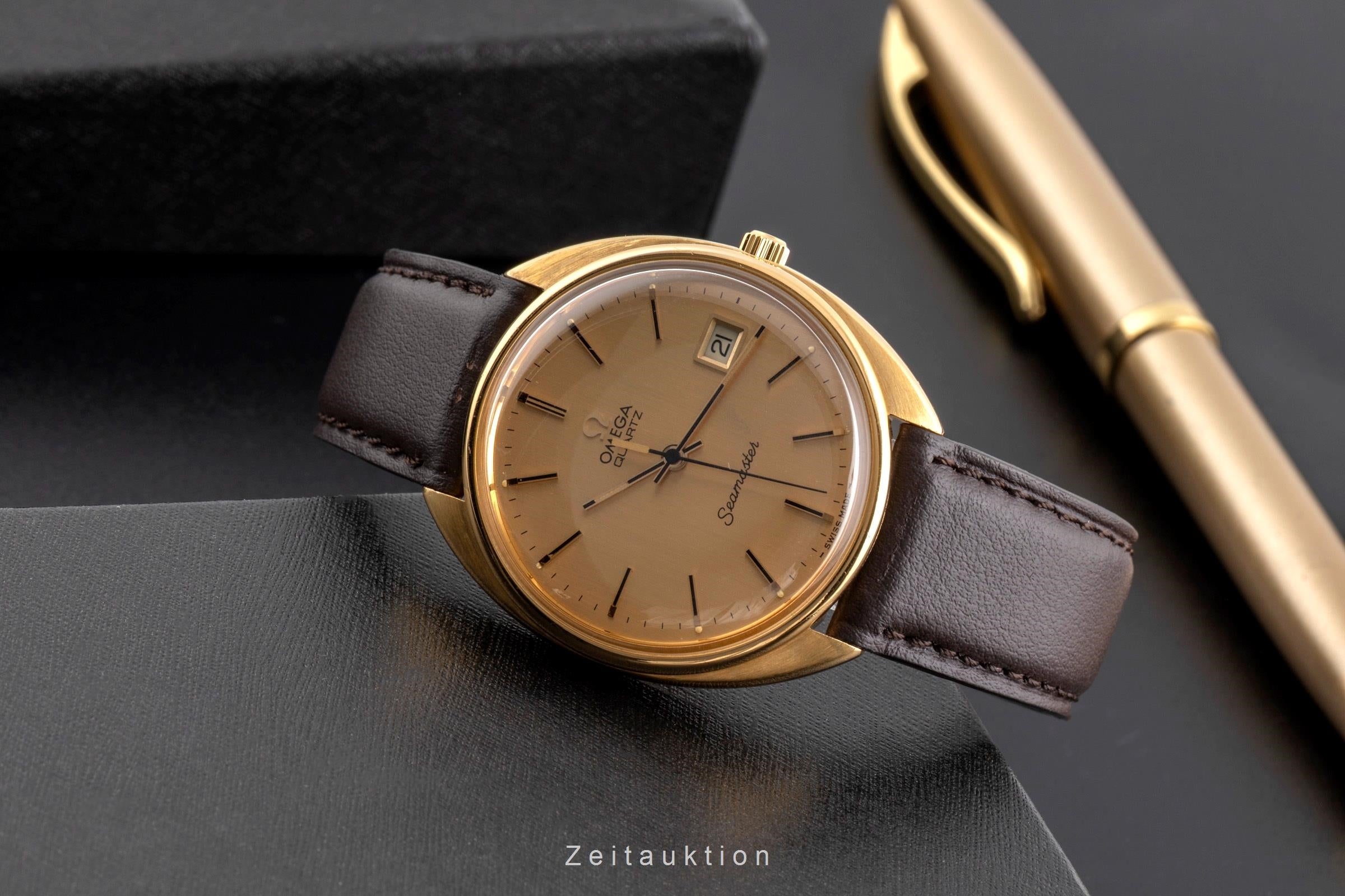 Omega Seamaster gold-plated quartz men's watch 196.0078  [2500186]