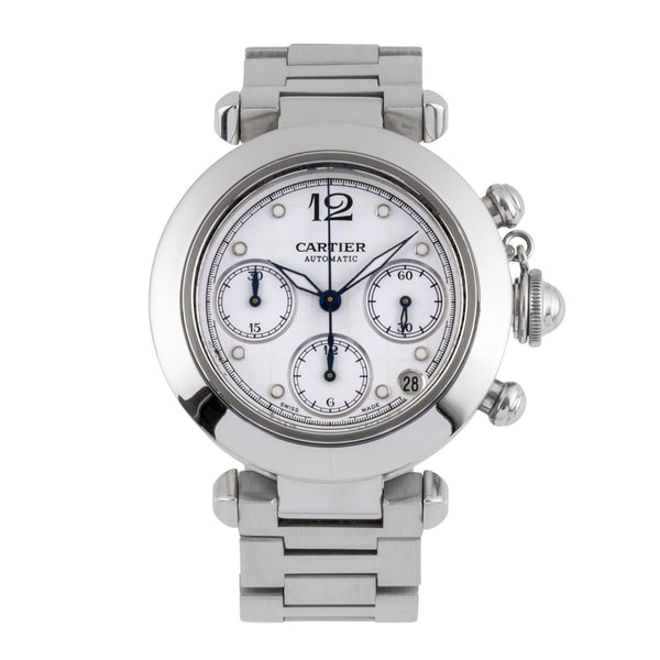 Cartier Pasha chronograph steel automatic men's watch W31039M7 LP: 7200EUR  [2500326]