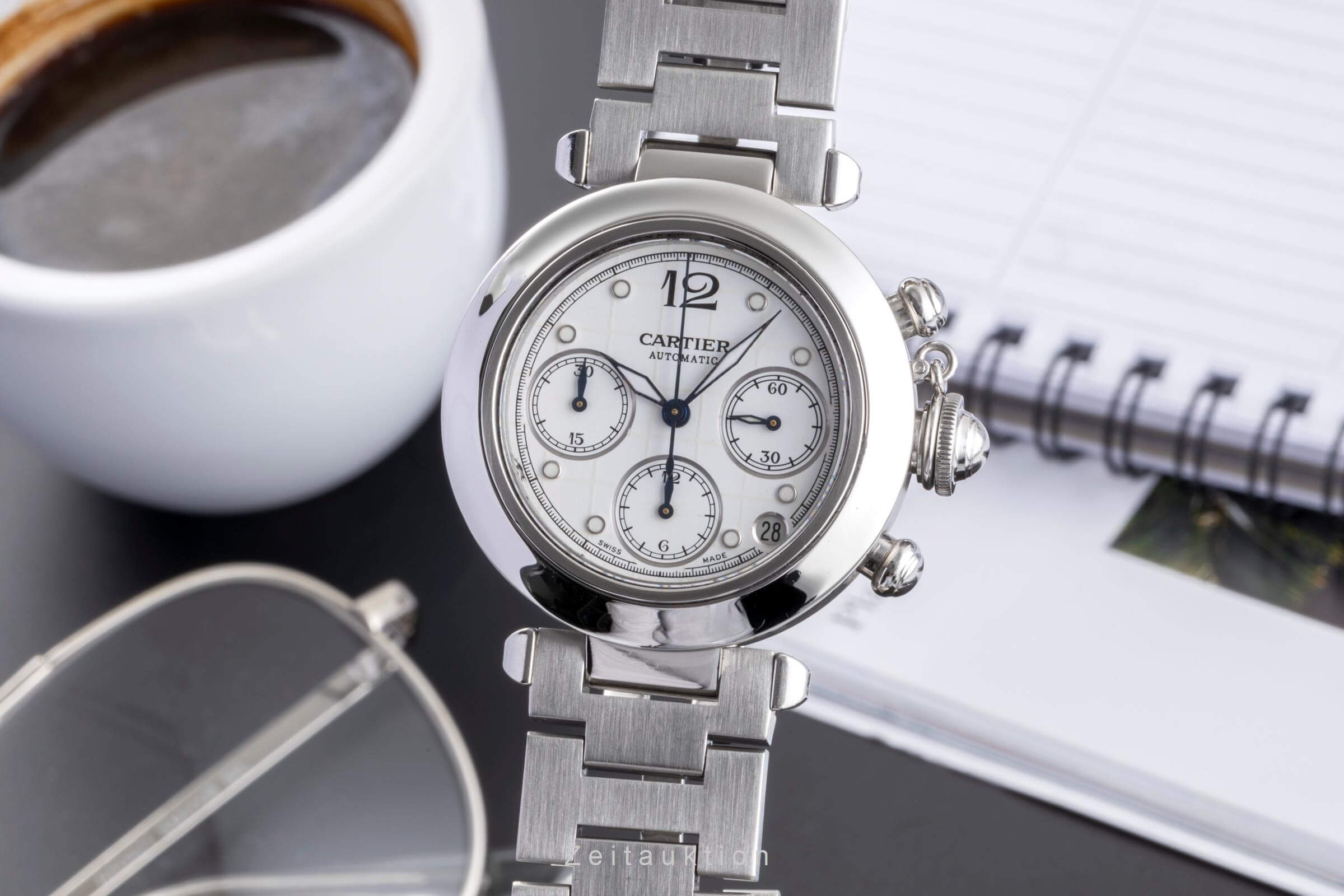 Cartier Pasha chronograph steel automatic men's watch W31039M7 LP: 7200EUR  [2500326]