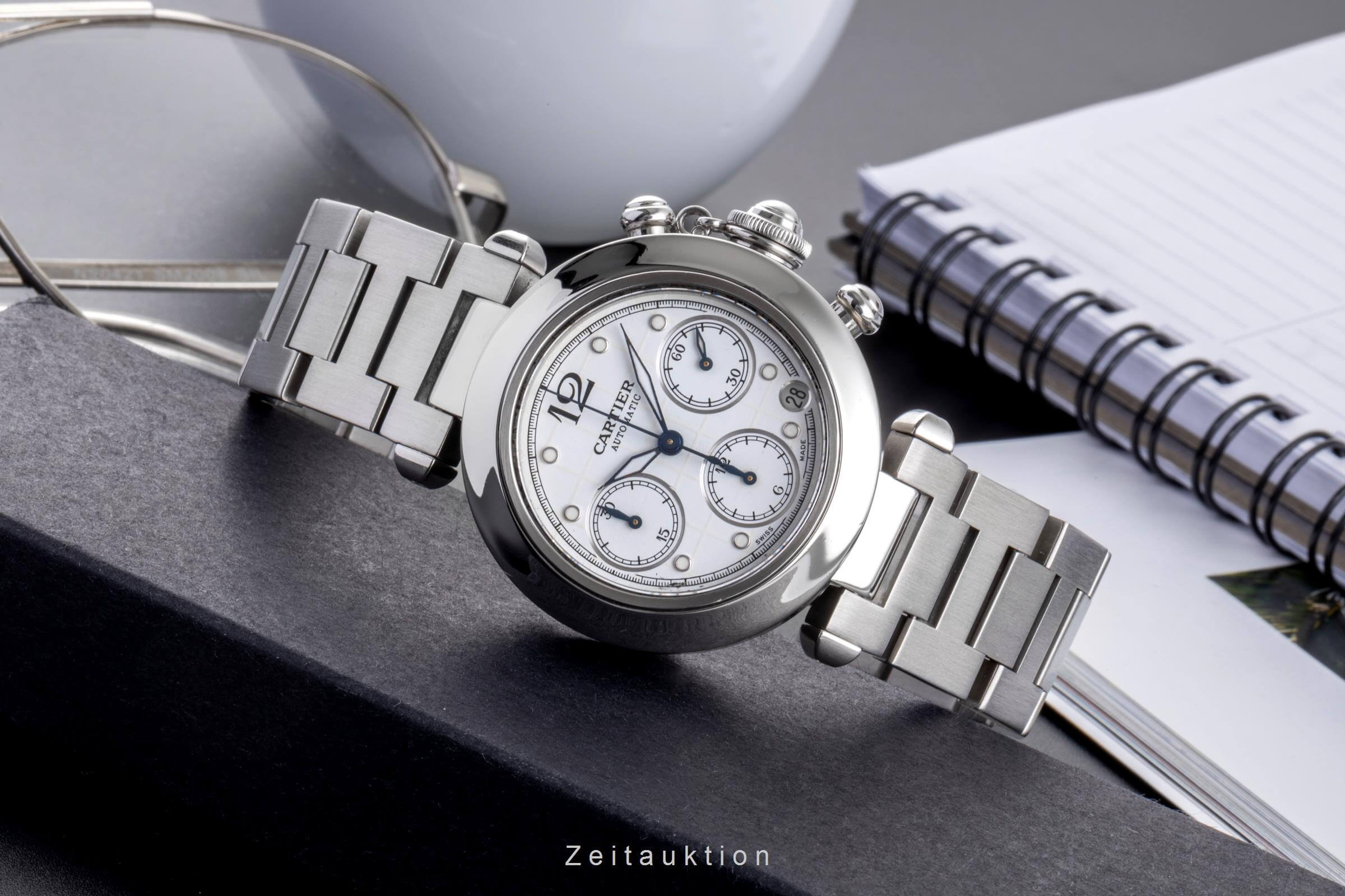 Cartier Pasha chronograph steel automatic men's watch W31039M7 LP: 7200EUR  [2500326]