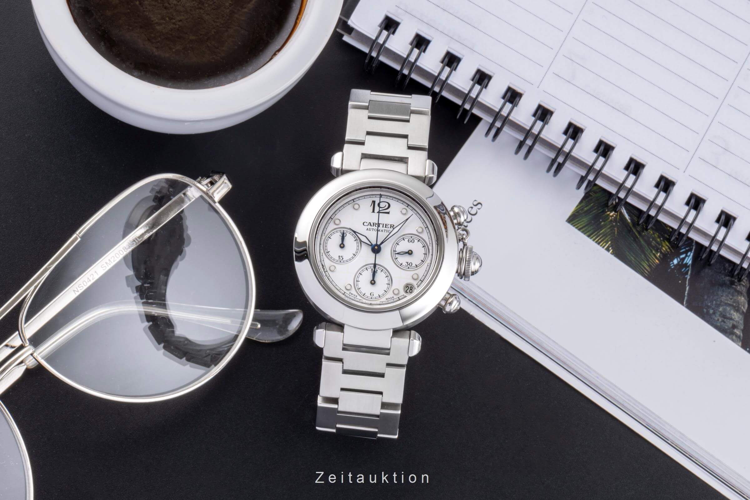 Cartier Pasha chronograph steel automatic men's watch W31039M7 LP: 7200EUR  [2500326]