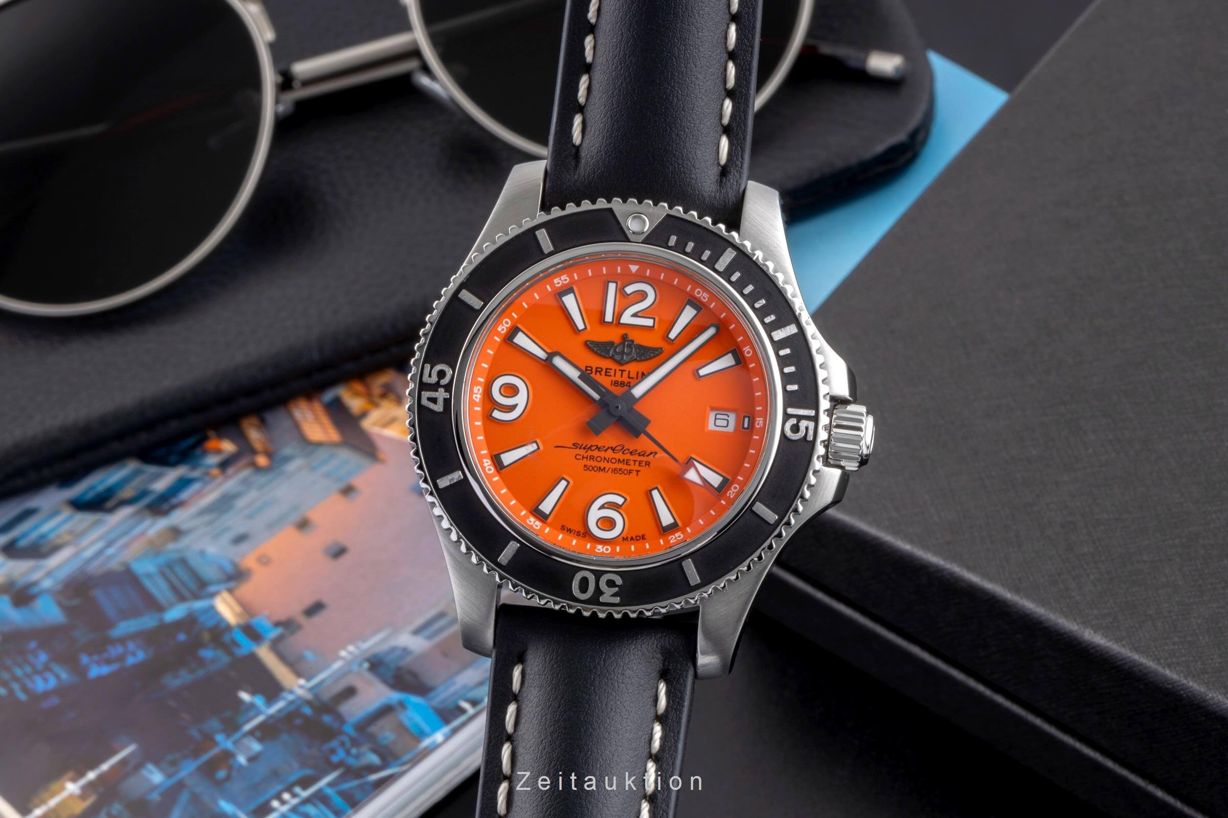 Breitling Superocean 42 Orange Dial Edelstahl Automatik Herrenuhr Ref. A17366  [2500357]