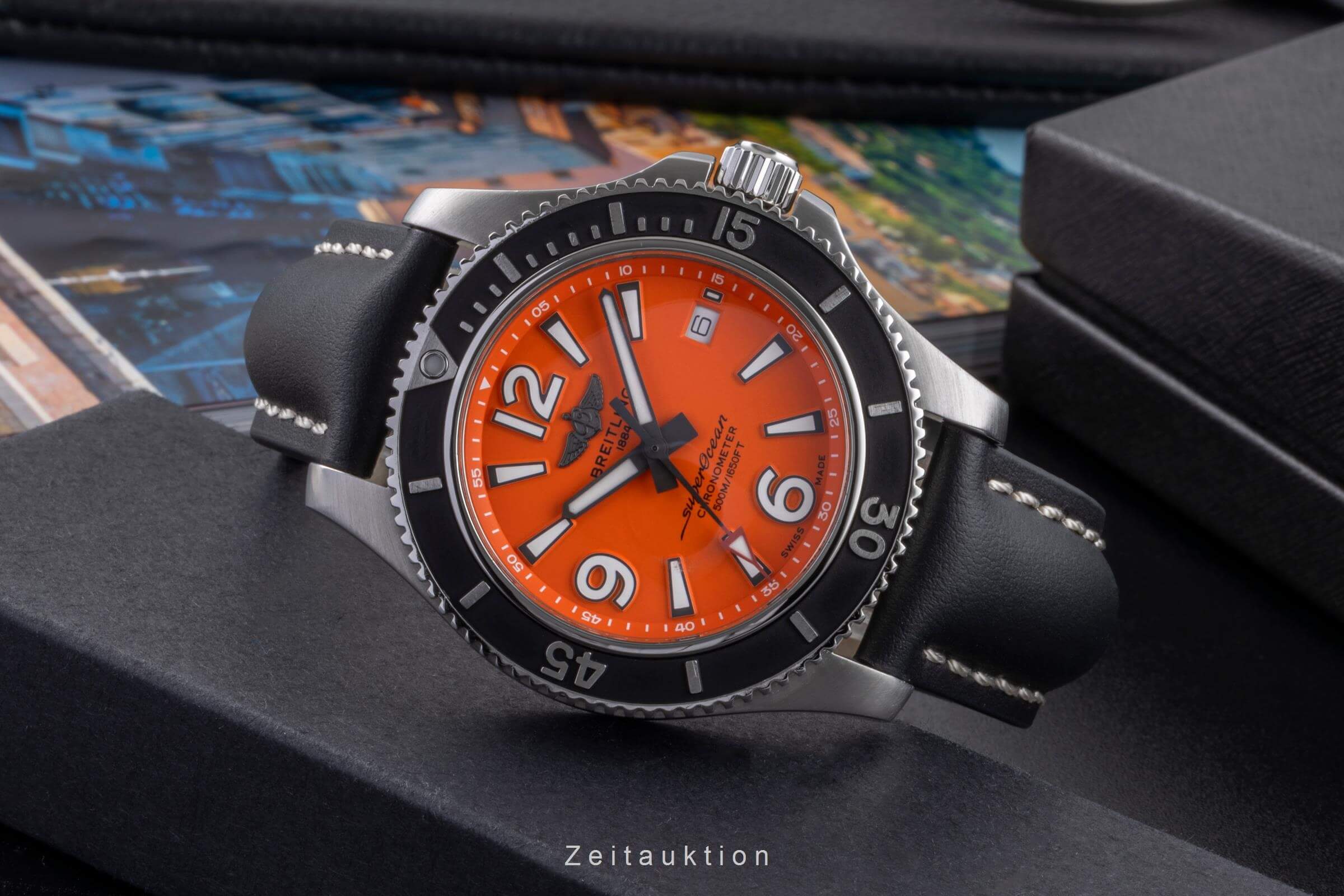 Breitling Superocean 42 Orange Dial Edelstahl Automatik Herrenuhr Ref. A17366  [2500357]