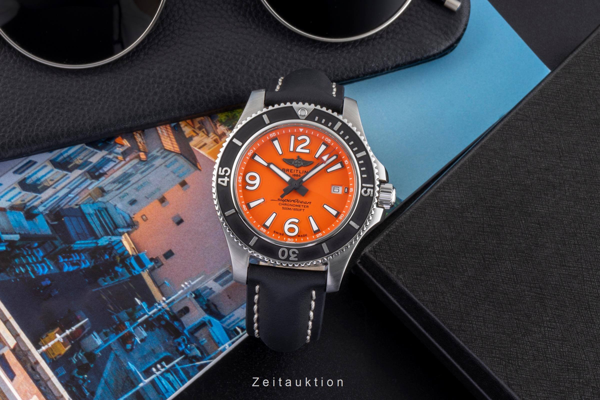 Breitling Superocean 42 Orange Dial Edelstahl Automatik Herrenuhr Ref. A17366  [2500357]
