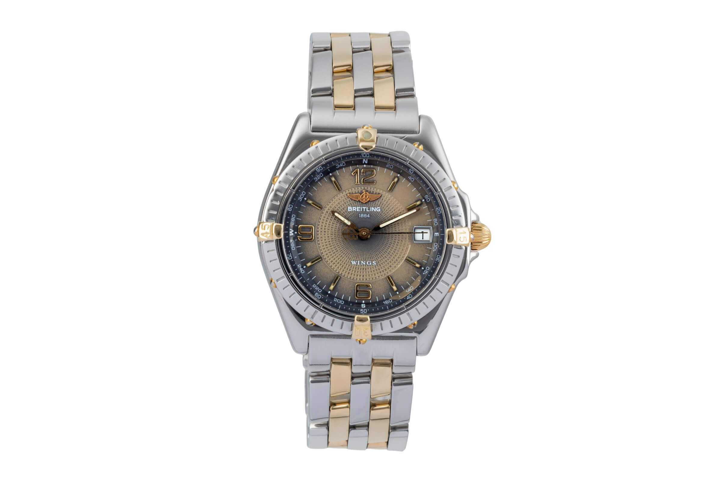 Breitling Wings Stahl / Gold Automatik Datum Herrenuhr Ref. B10050 Papiere 1998 [2500375]