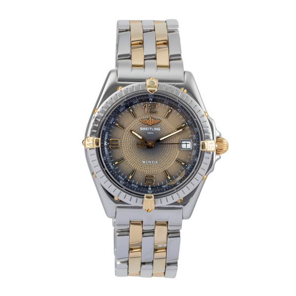 Breitling Wings Stahl / Gold Automatik Datum Herrenuhr Ref. B10050 Papiere 1998 [2500375]