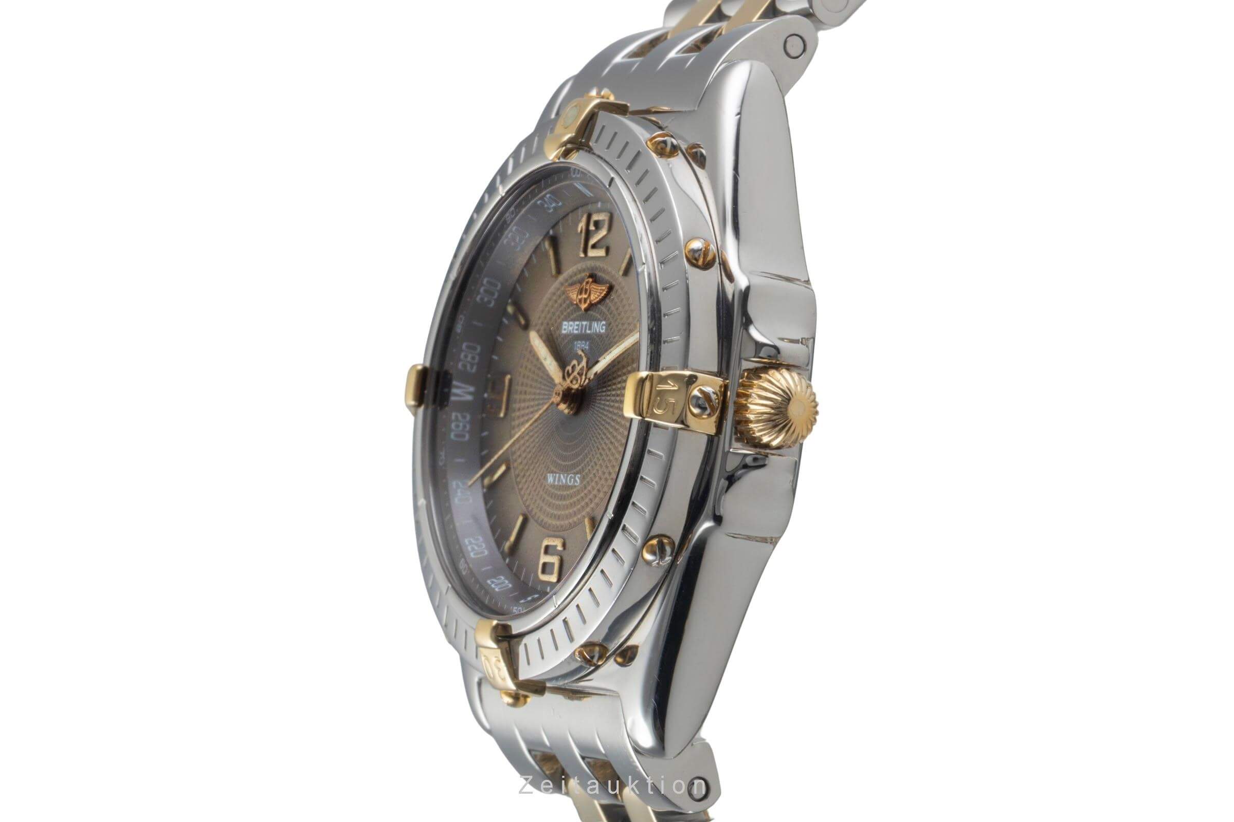 Breitling Wings Stahl / Gold Automatik Datum Herrenuhr Ref. B10050 Papiere 1998 [2500375]