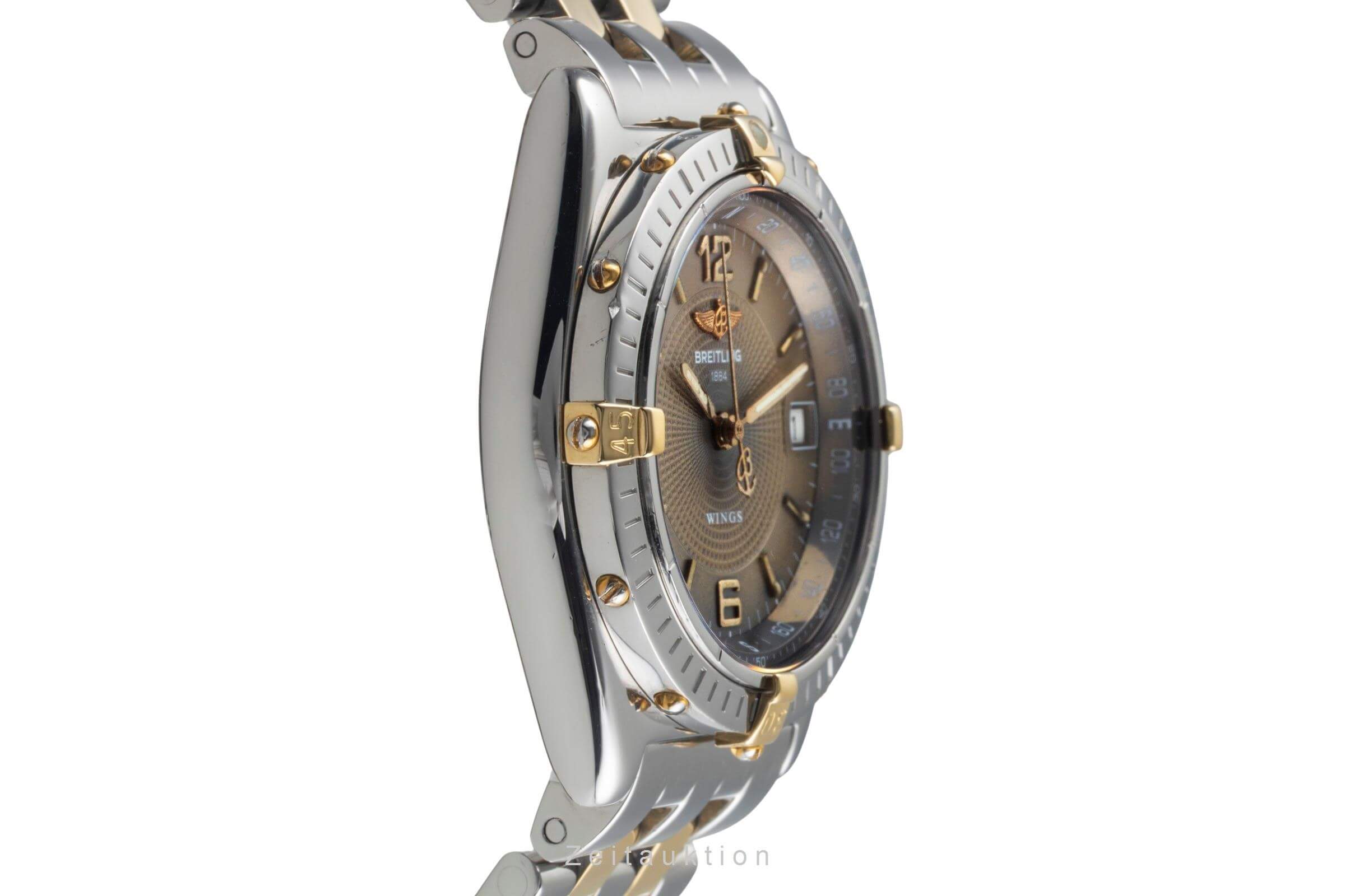 Breitling Wings Stahl / Gold Automatik Datum Herrenuhr Ref. B10050 Papiere 1998 [2500375]