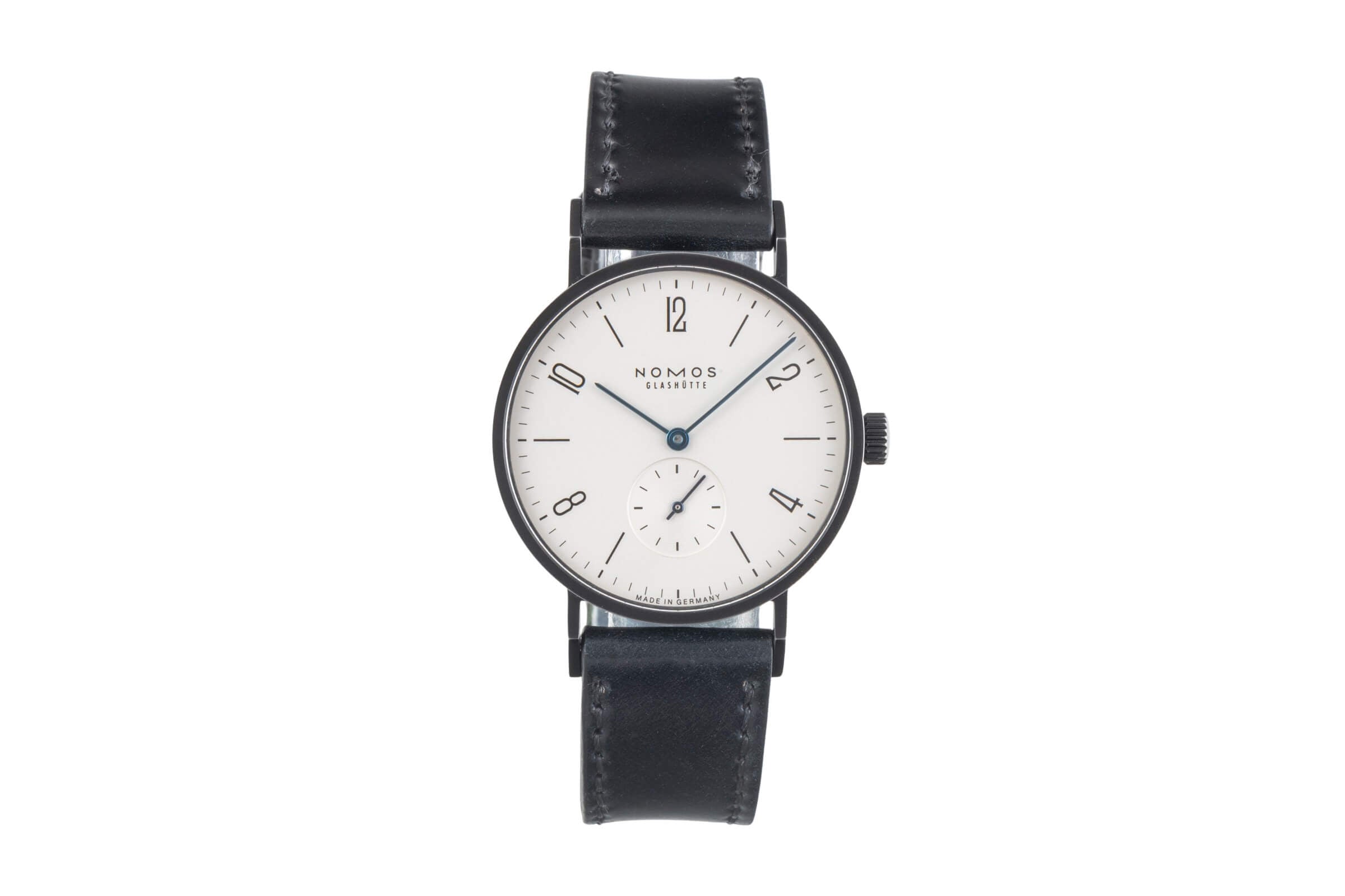 Nomos Tangente Norma PVD Schwarz Edelstahl Handaufzug Herrenuhr Ref. 129 B&P [2500391]