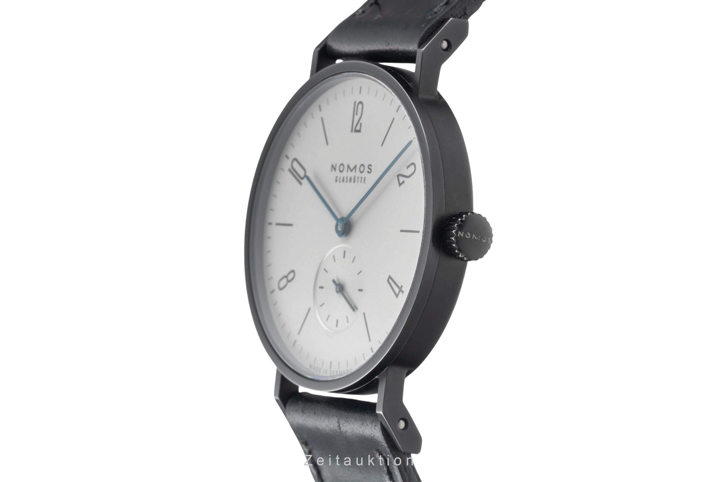 Nomos Tangente Norma PVD Schwarz Edelstahl Handaufzug Herrenuhr Ref. 129 B&P [2500391]