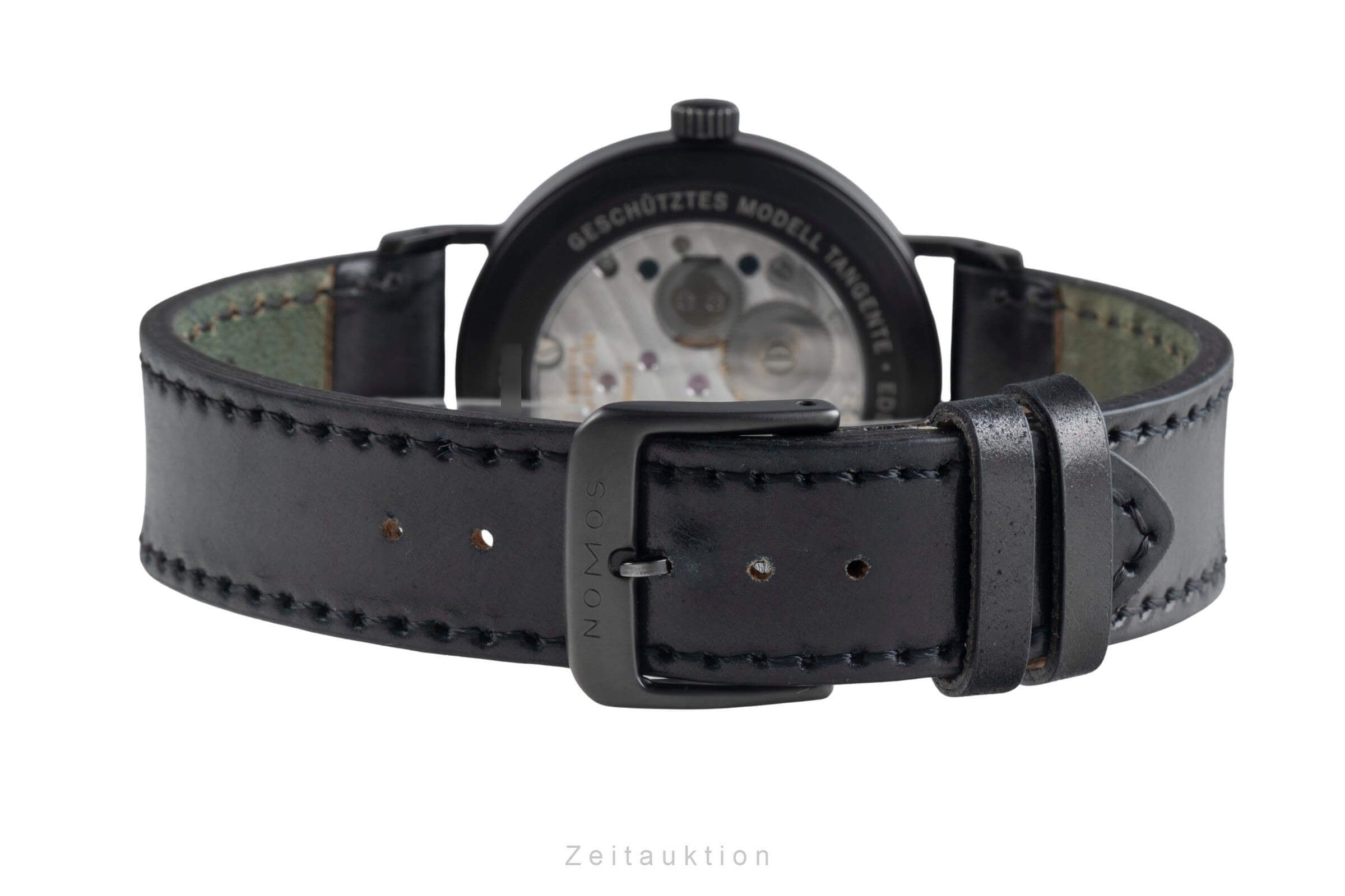 Nomos Tangente Norma PVD Schwarz Edelstahl Handaufzug Herrenuhr Ref. 129 B&P [2500391]