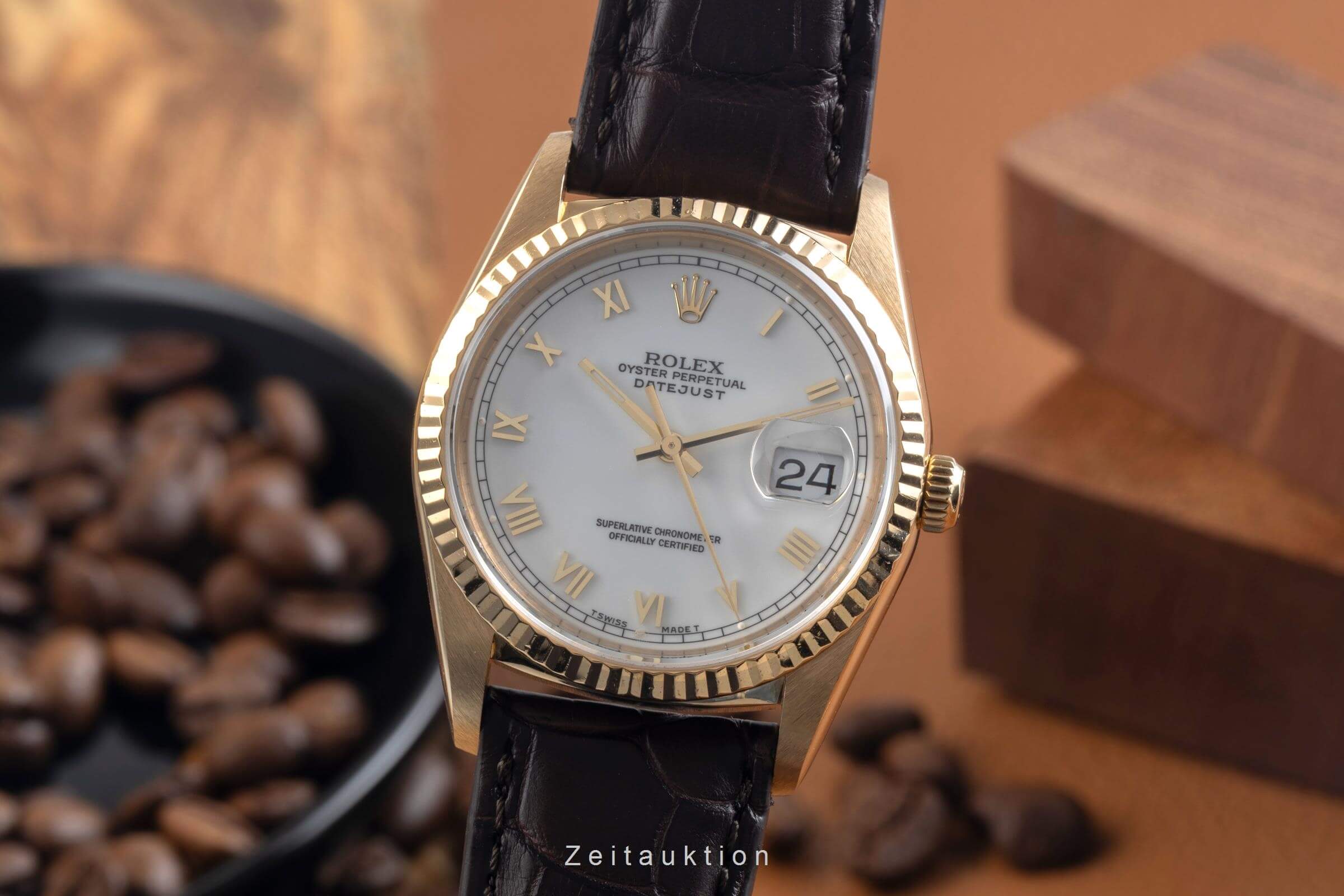 Rolex Datejust oro 18 ct automatismo orologio da uomo 16238  [2500399]