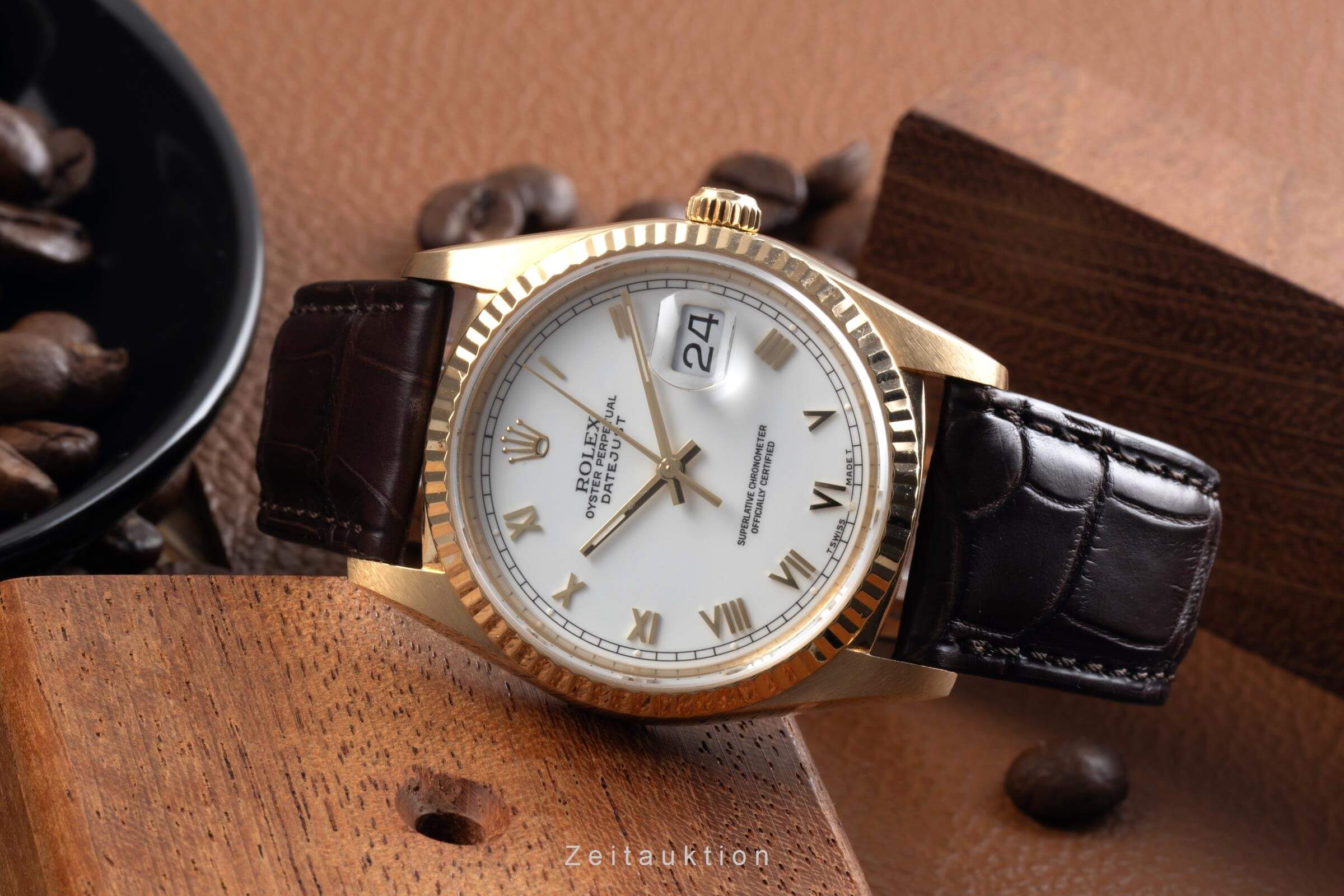 Rolex Datejust oro 18 ct automatismo orologio da uomo 16238  [2500399]