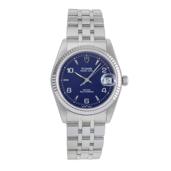 Tudor Prince Date acciaio / oro bianco automatismo orologio da uomo 74034  [2500404]
