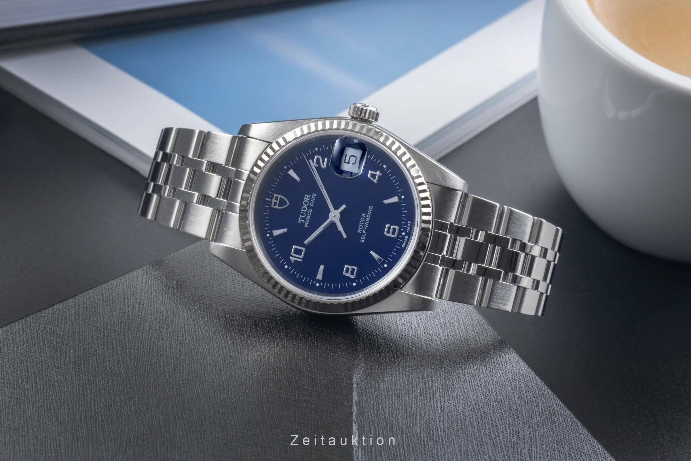 Tudor Prince Date acciaio / oro bianco automatismo orologio da uomo 74034  [2500404]