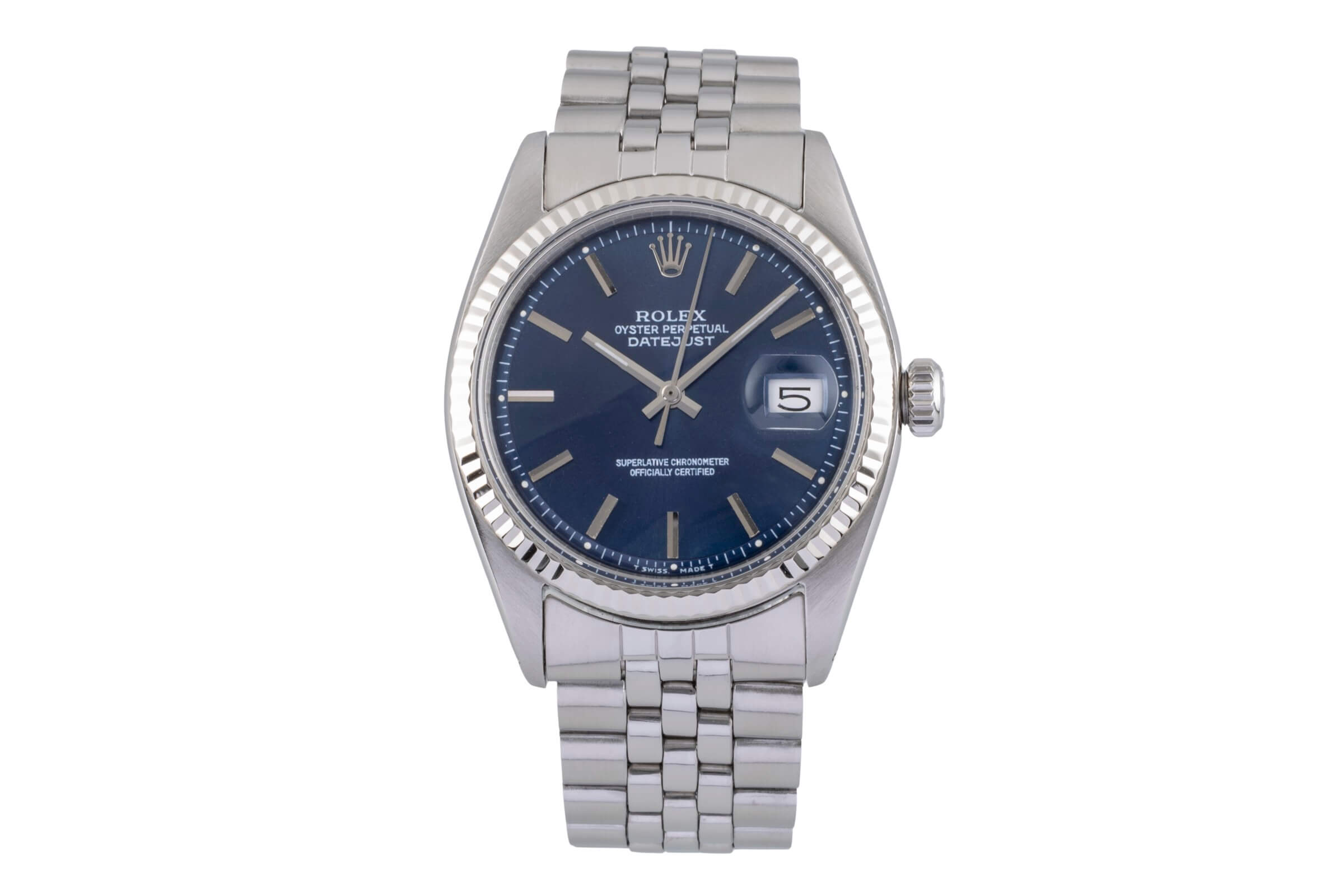 Rolex Datejust acero / oro blanco automático reloj para caballeros 1601 Vintage  [2500407]