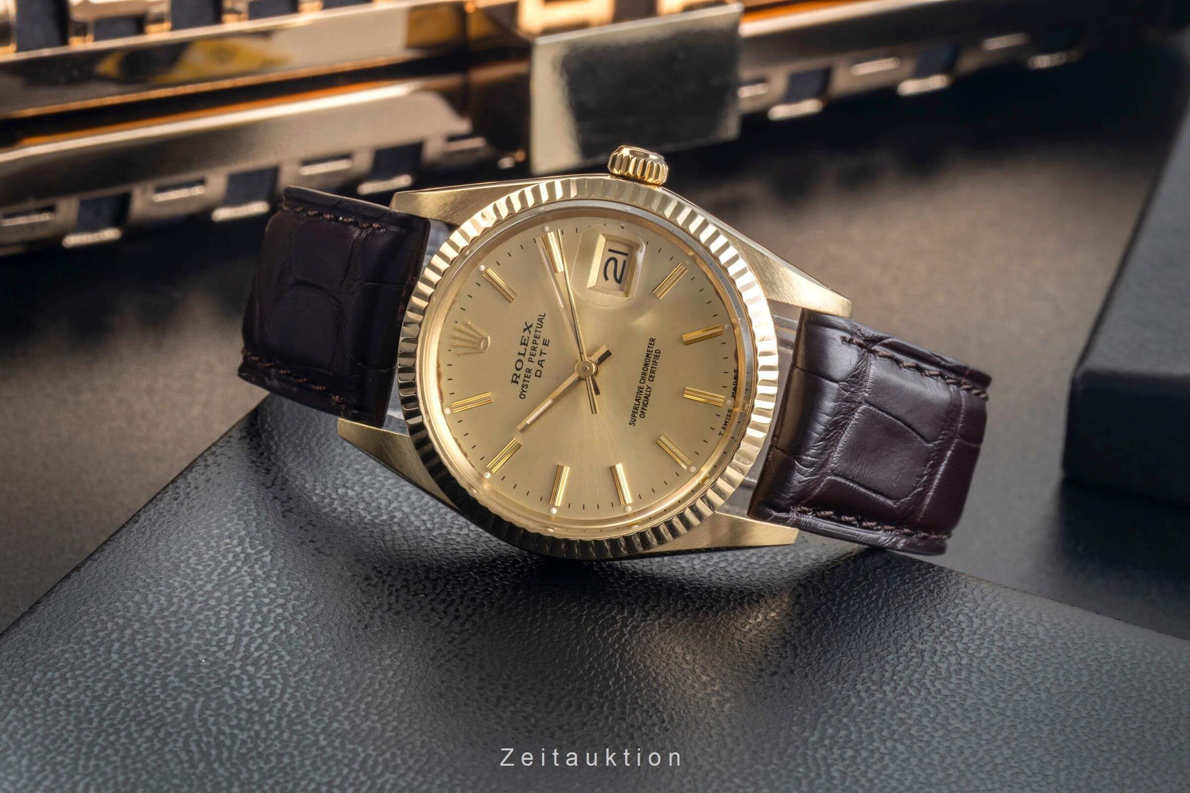 Rolex Date oro giallo 14 ct automatismo orologio da uomo 15037 Vintage  [2500495]