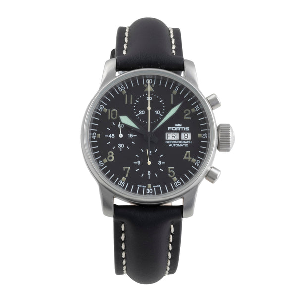 Fortis Flieger Chronograph Day-Date Automatik Stahl Herrenuhr Ref. 597.10.141  [2500522]