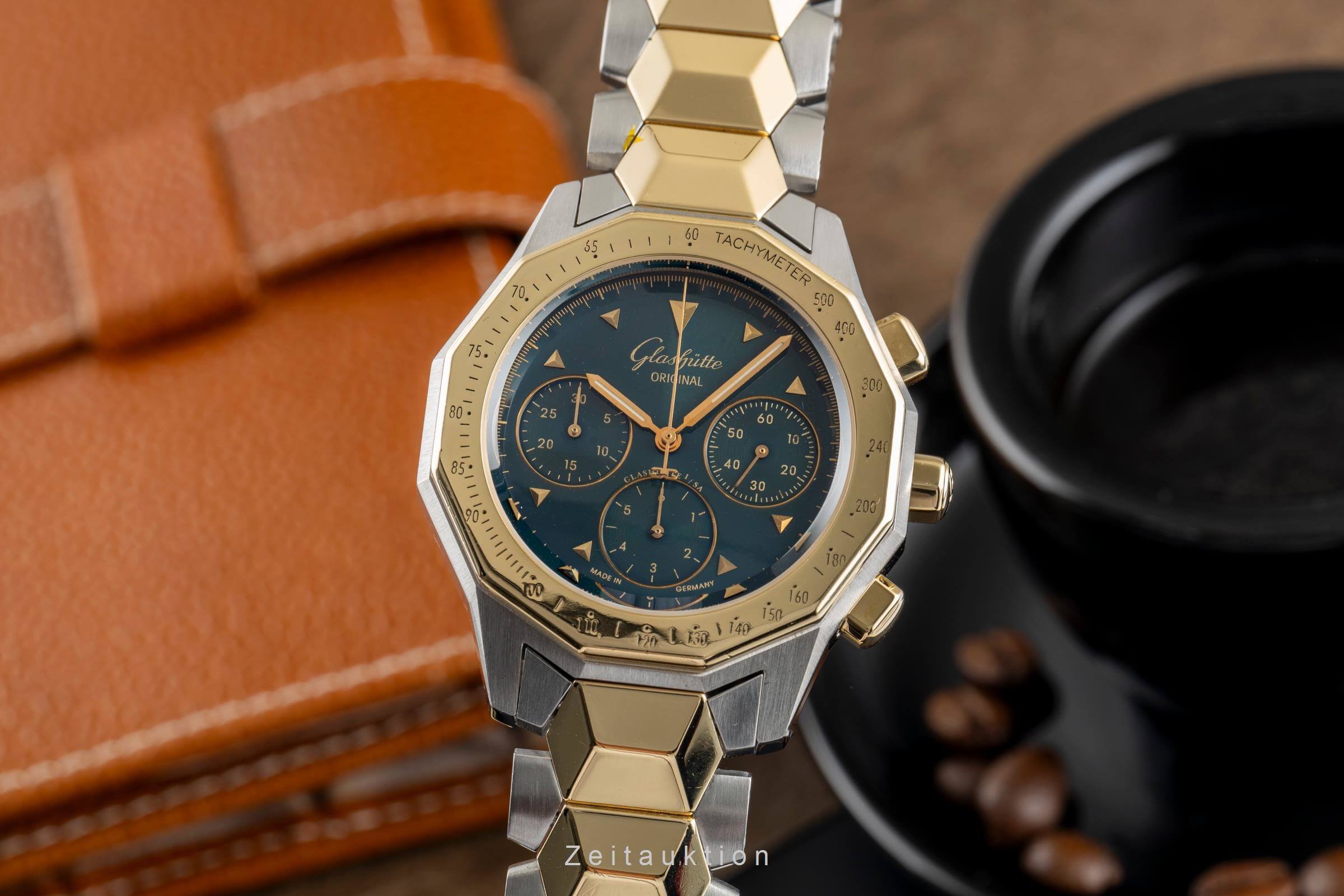 Glashütte Sport Chronograph Stahl / Gold Automatik Ref 1-10-66-12-11-04 B&P 1998 [2500525]