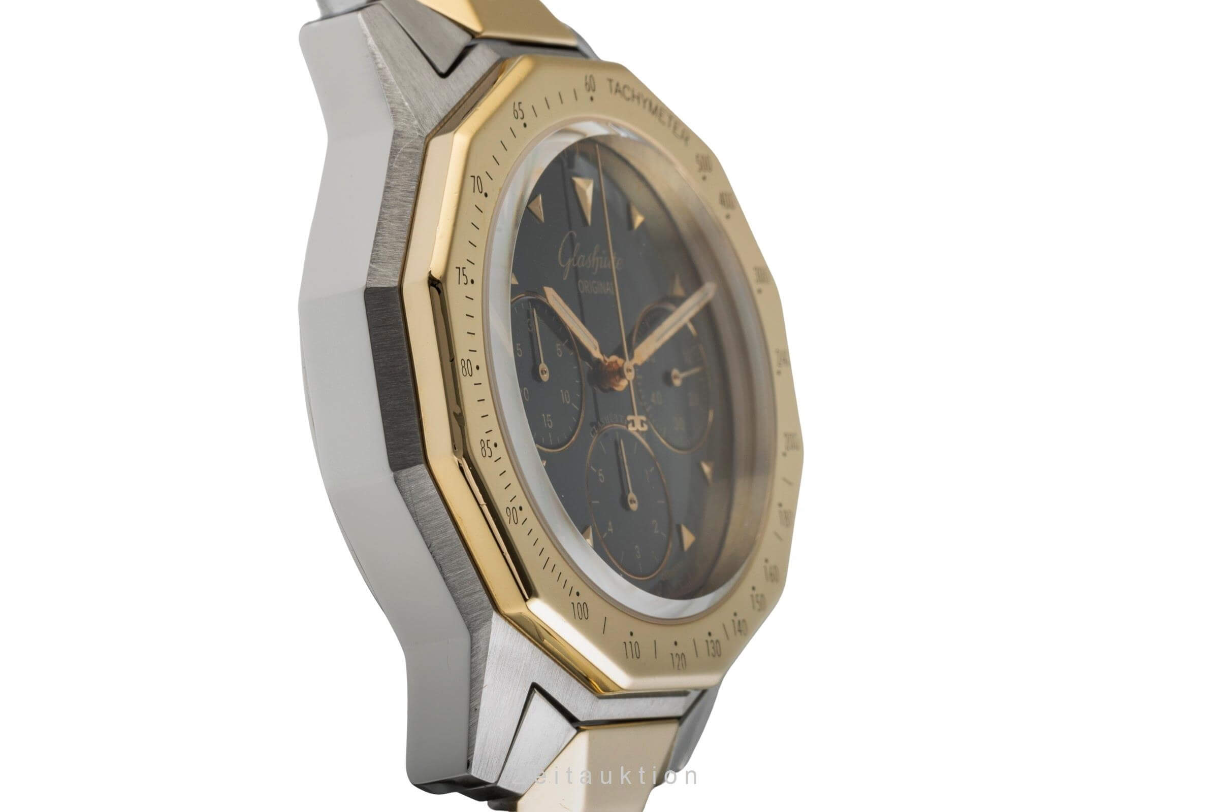 Glashütte Sport Chronograph Stahl / Gold Automatik Ref 1-10-66-12-11-04 B&P 1998 [2500525]