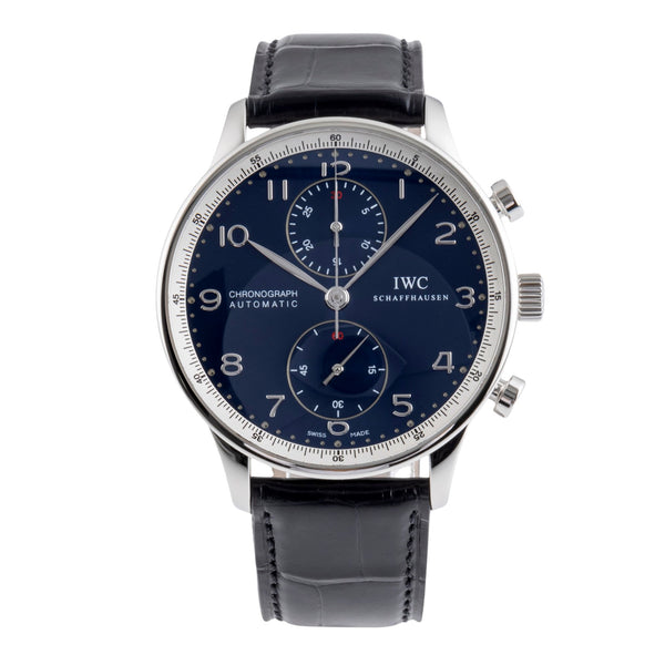 IWC Portugieser cronografo acciaio automatismo orologio da uomo IW371432 LP: 9100EUR Limited  [2500580]