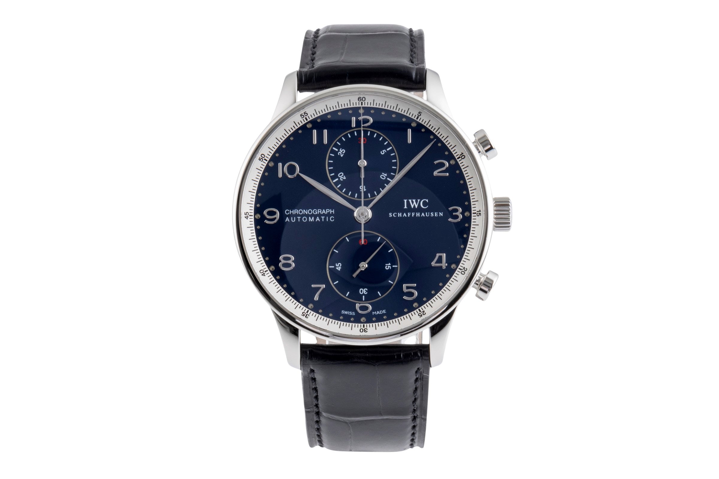IWC Portugieser cronografo acciaio automatismo orologio da uomo IW371432 LP: 9100EUR Limited  [2500580]