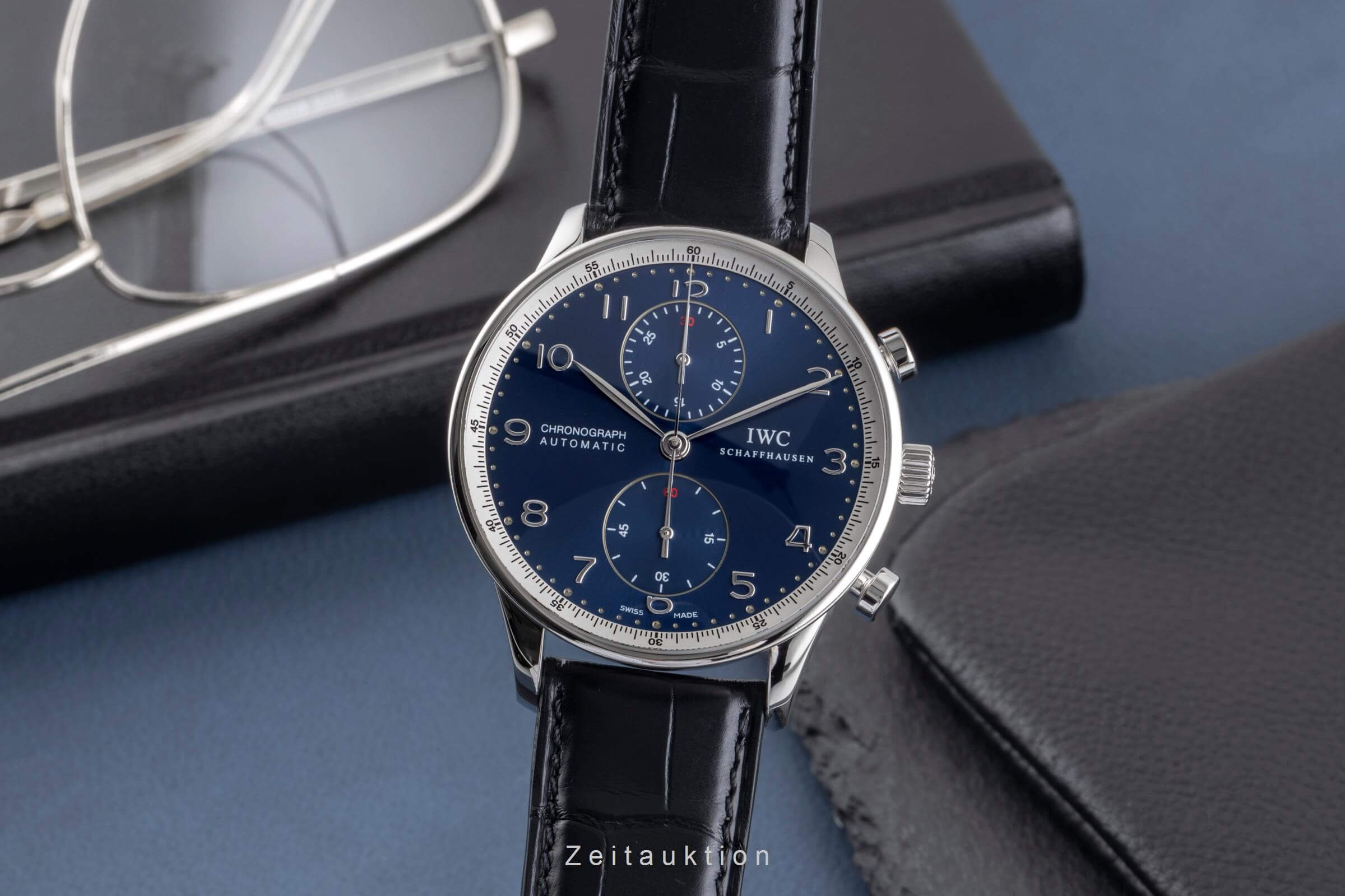 IWC Portugieser cronografo acciaio automatismo orologio da uomo IW371432 LP: 9100EUR Limited  [2500580]