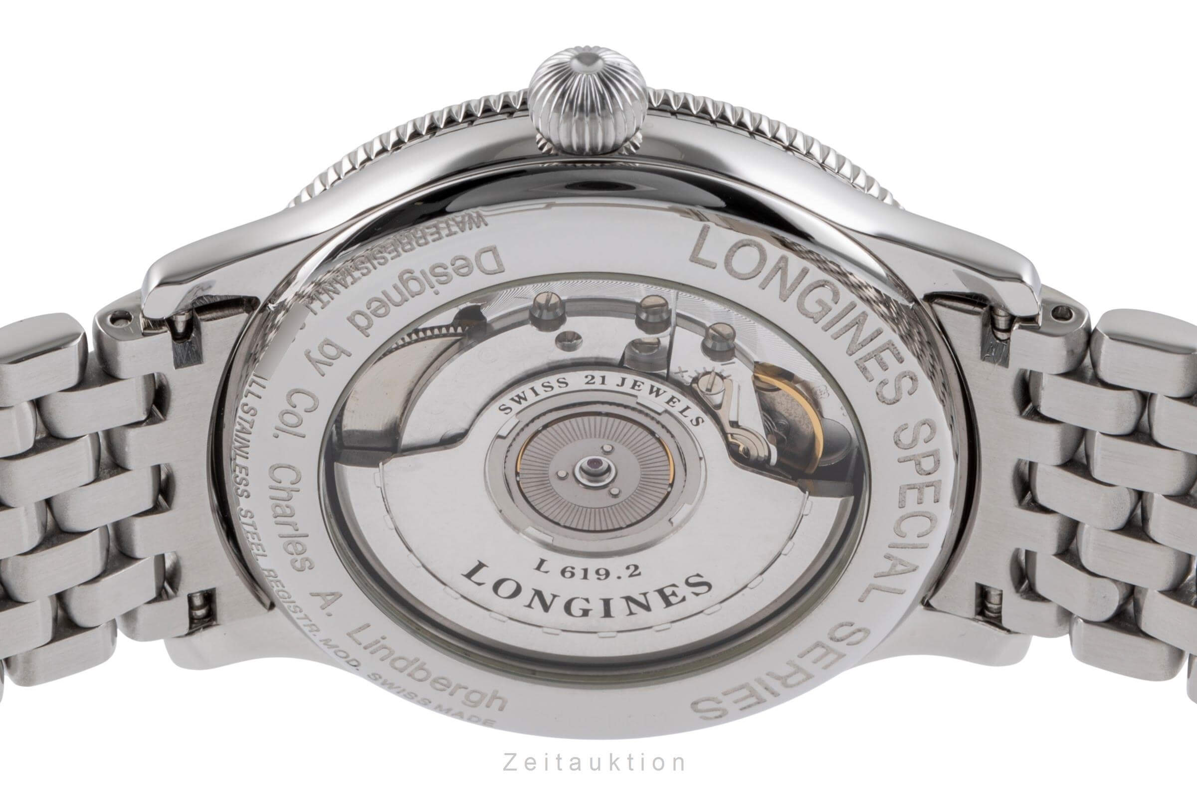 Longines Lindbergh Stundenwinkel acier automatique montre pour hommes L2.617.4  [2500601]
