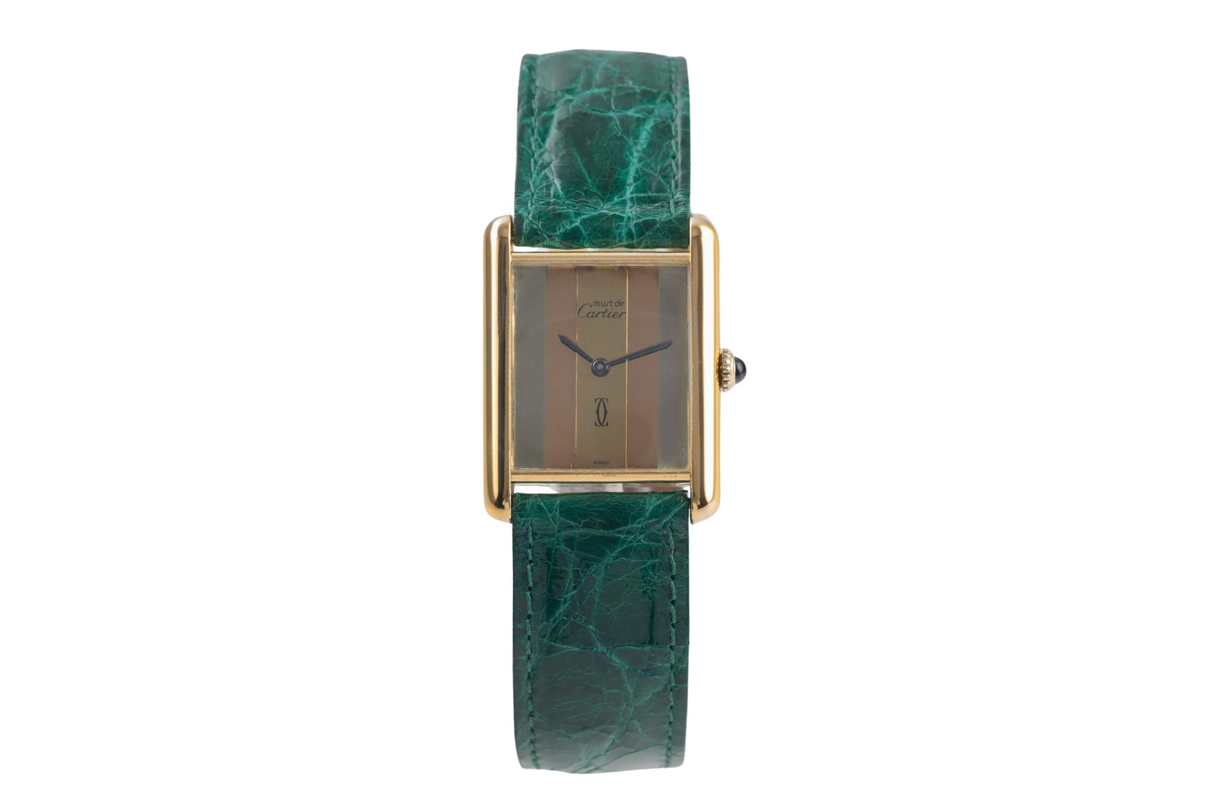 Cartier Vermeil plata banada en oro cuerda manual unisex  [2500749]