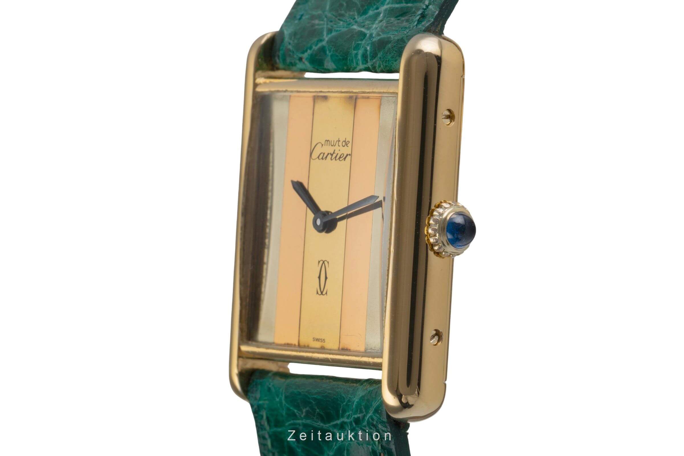 Cartier Vermeil plata banada en oro cuerda manual unisex  [2500749]