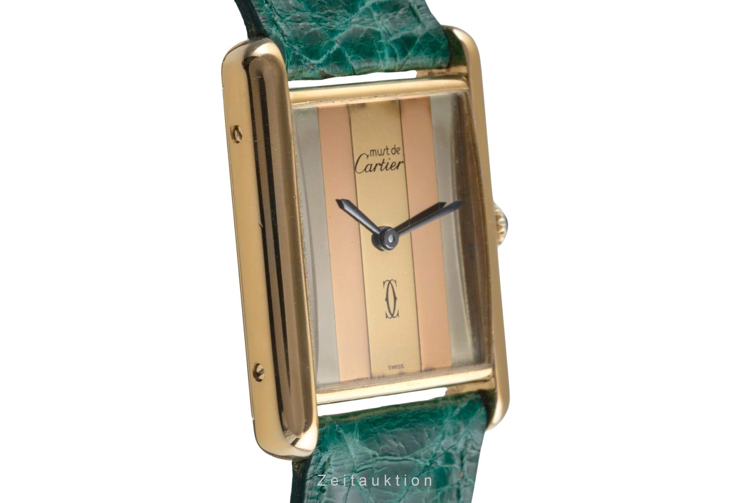 Cartier Vermeil plata banada en oro cuerda manual unisex  [2500749]