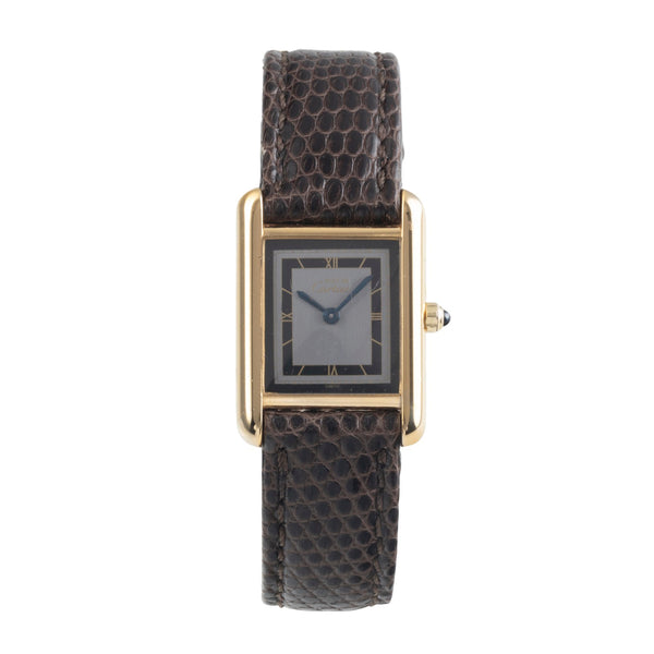 Cartier Tank plata banada en oro cuarzo reloj para damas  366001  [2500892]