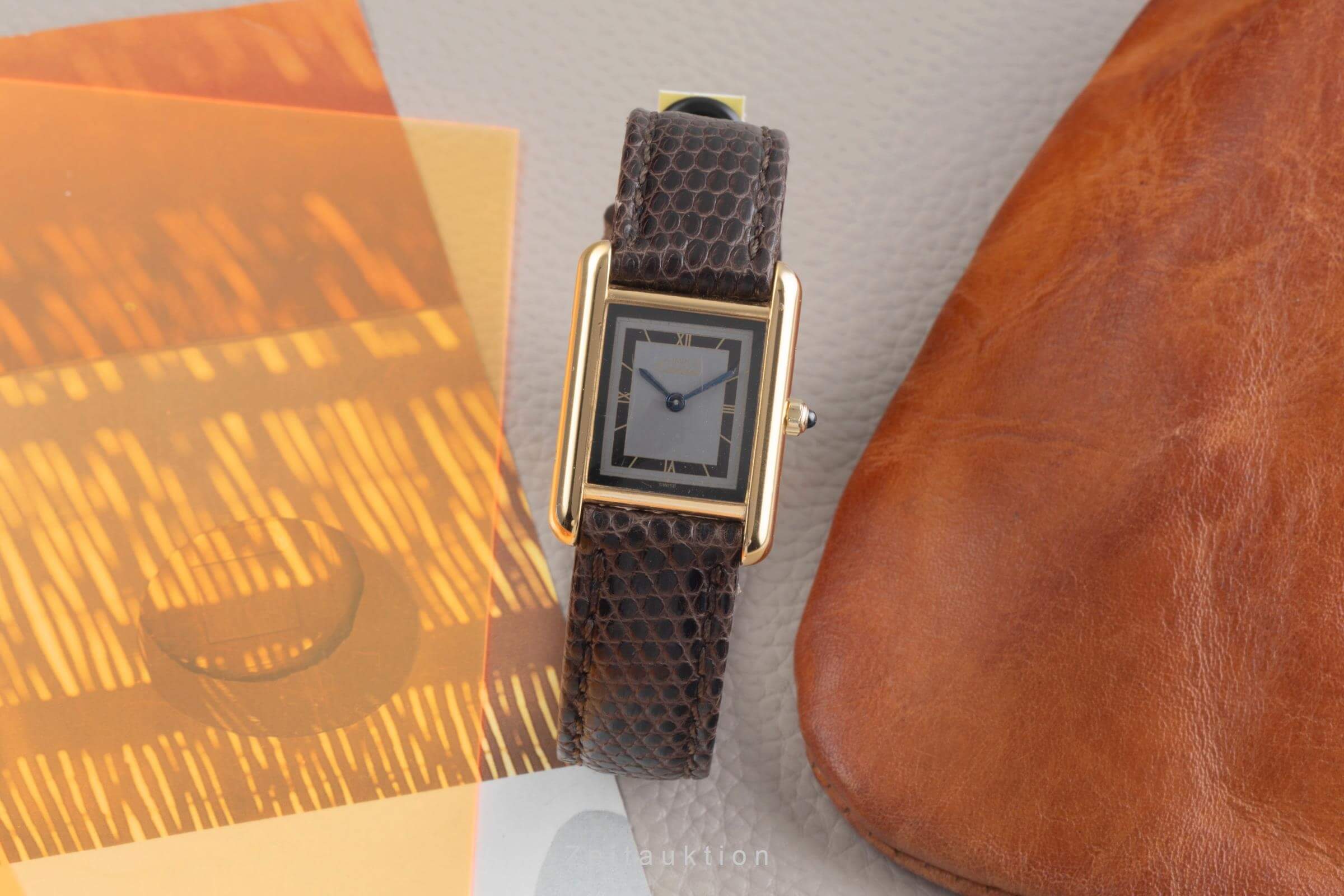 Cartier Tank plata banada en oro cuarzo reloj para damas  366001  [2500892]