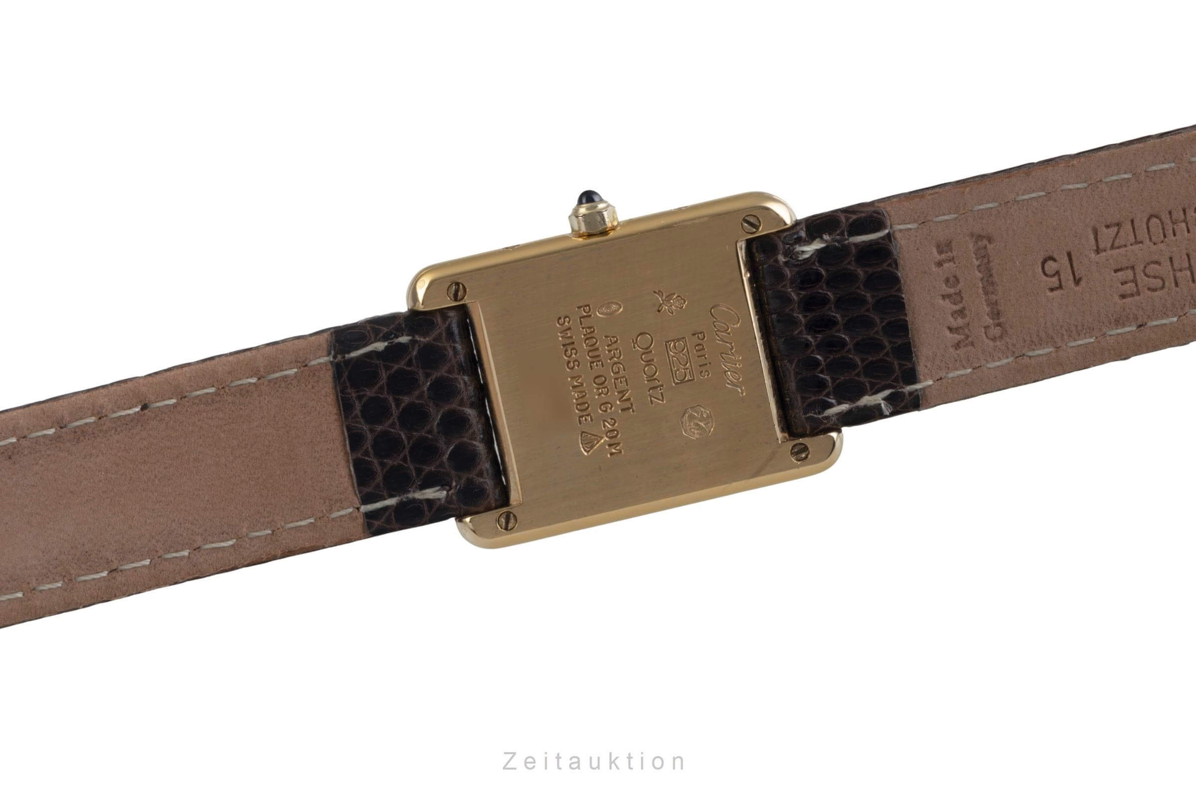 Cartier Tank plata banada en oro cuarzo reloj para damas  366001  [2500892]