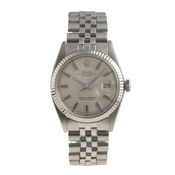 Rolex Datejust acciaio / oro bianco automatismo orologio da uomo 1601 Vintage  [2500900]