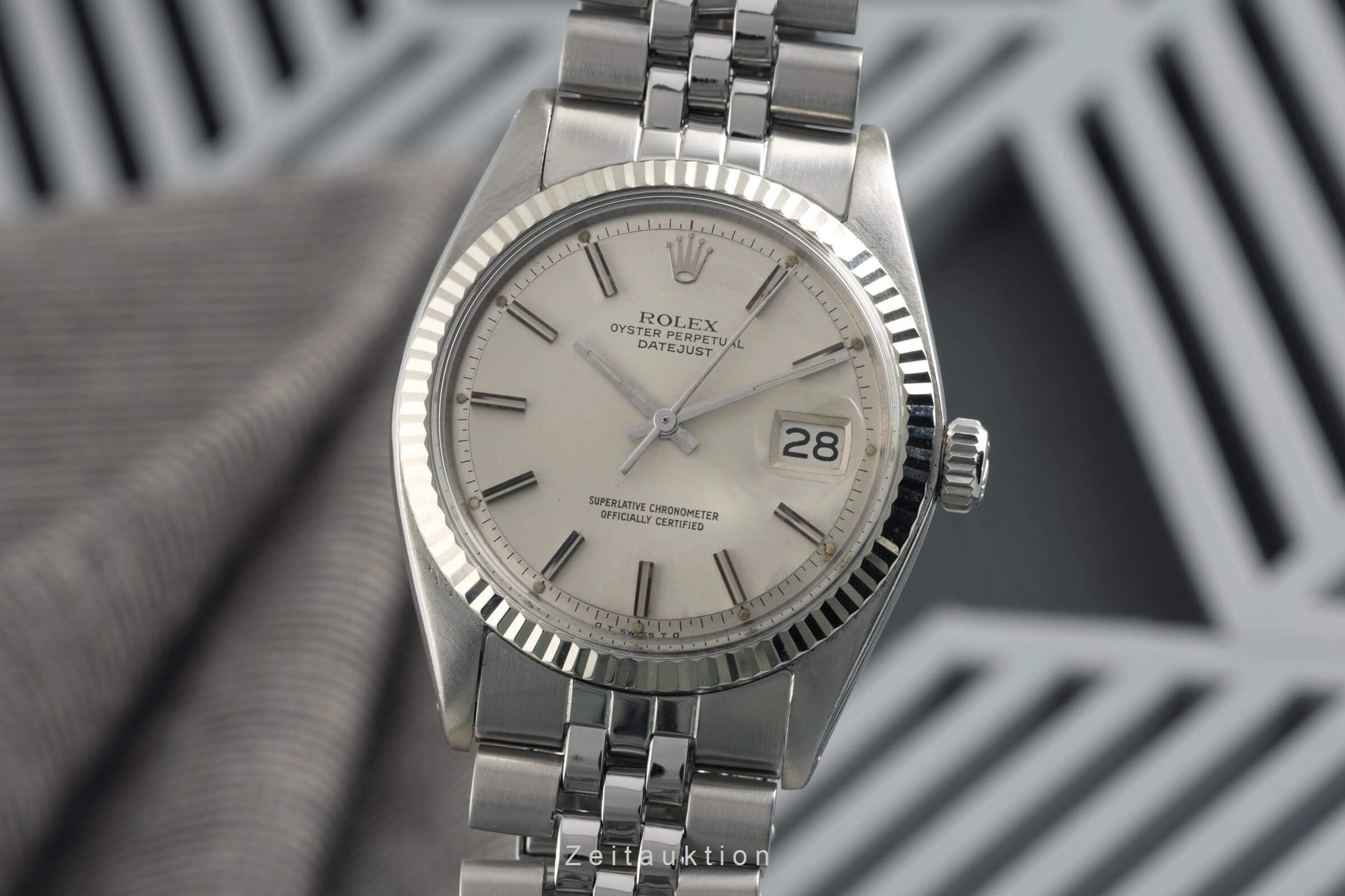 Rolex Datejust acciaio / oro bianco automatismo orologio da uomo 1601 Vintage  [2500900]