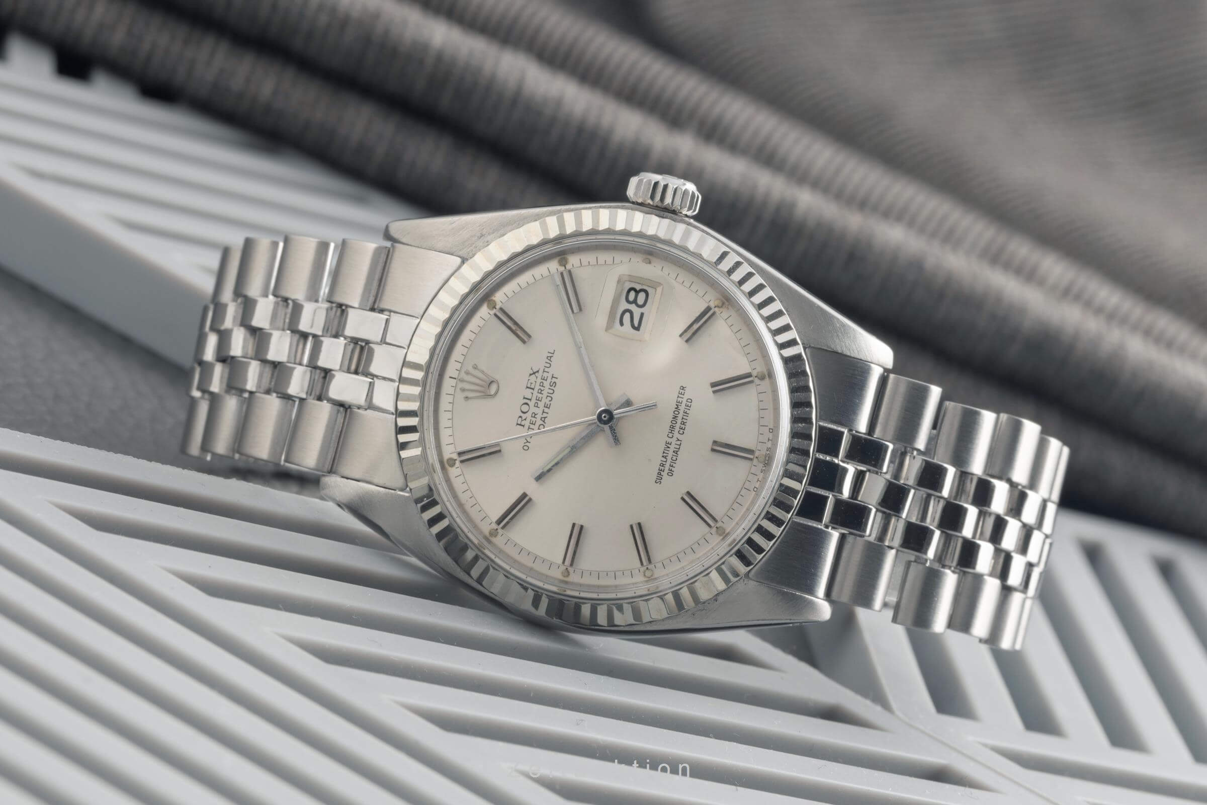 Rolex Datejust acciaio / oro bianco automatismo orologio da uomo 1601 Vintage  [2500900]