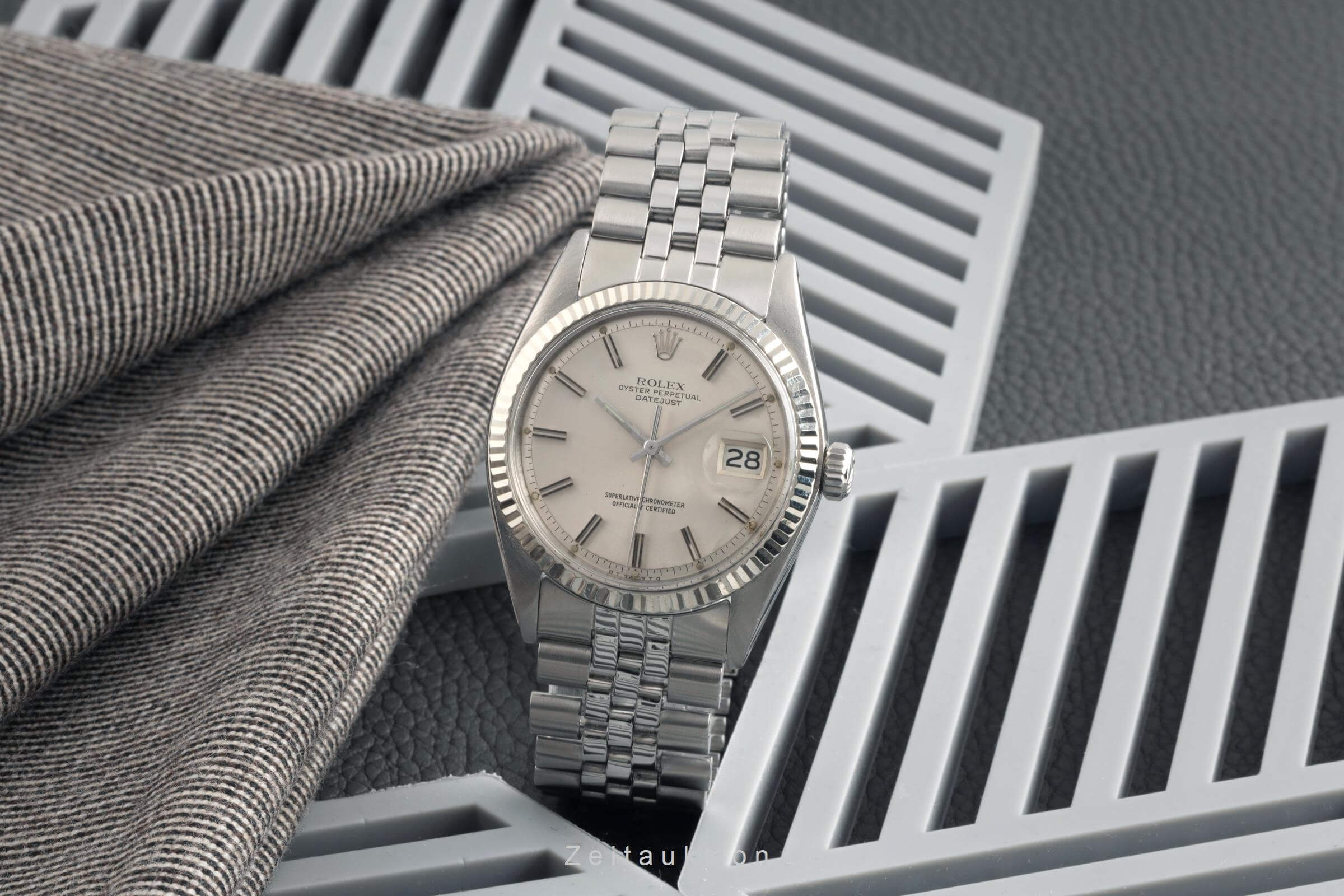 Rolex Datejust acciaio / oro bianco automatismo orologio da uomo 1601 Vintage  [2500900]