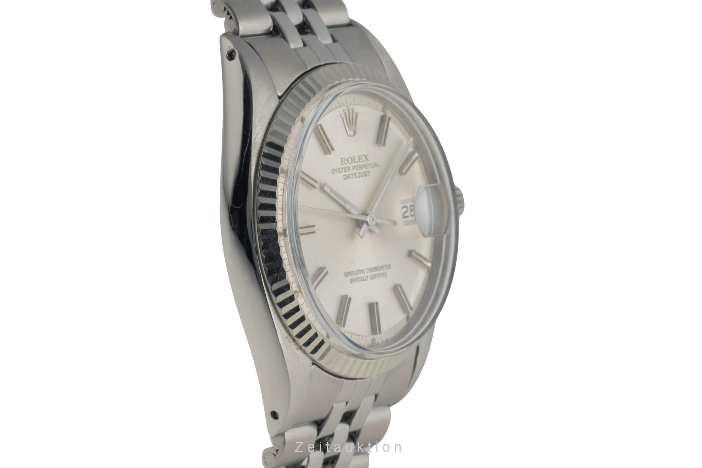 Rolex Datejust acciaio / oro bianco automatismo orologio da uomo 1601 Vintage  [2500900]