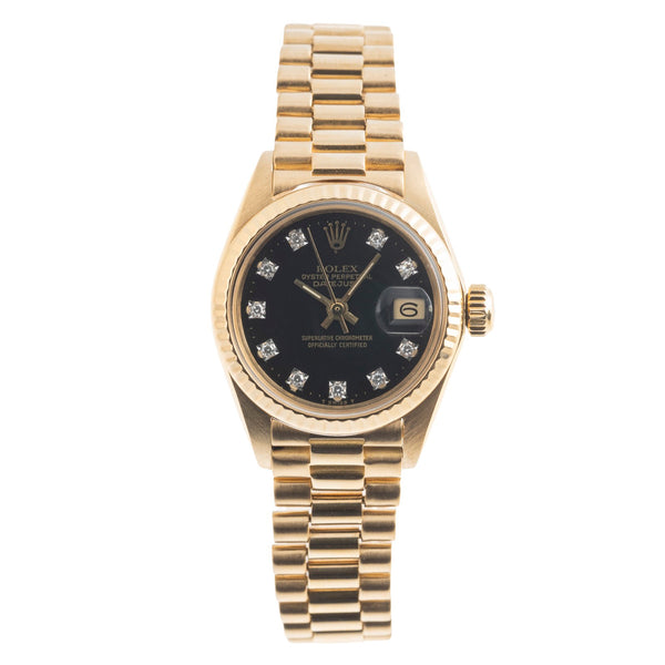 Rolex Lady Datejust 18k Gold (0,750) Black Diamond Dial Damen Ref. 6917  [2500938]
