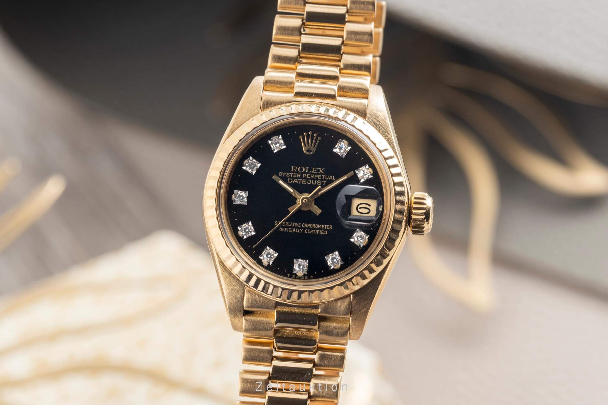 Rolex Lady Datejust 18k Gold (0,750) Black Diamond Dial Damen Ref. 6917  [2500938]