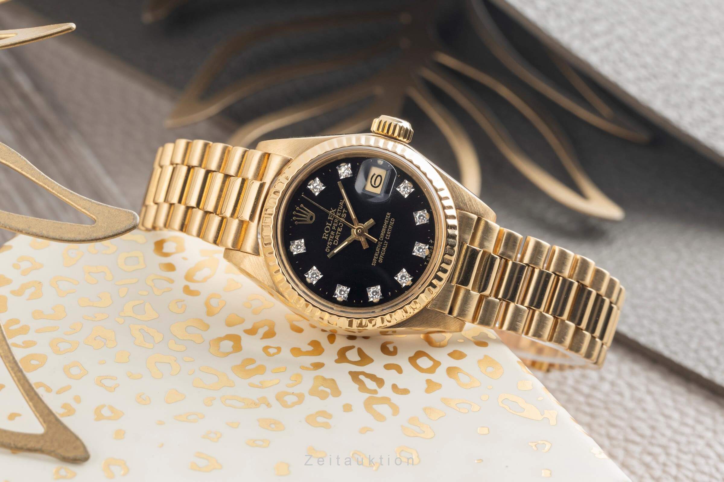 Rolex Lady Datejust 18k Gold (0,750) Black Diamond Dial Damen Ref. 6917  [2500938]