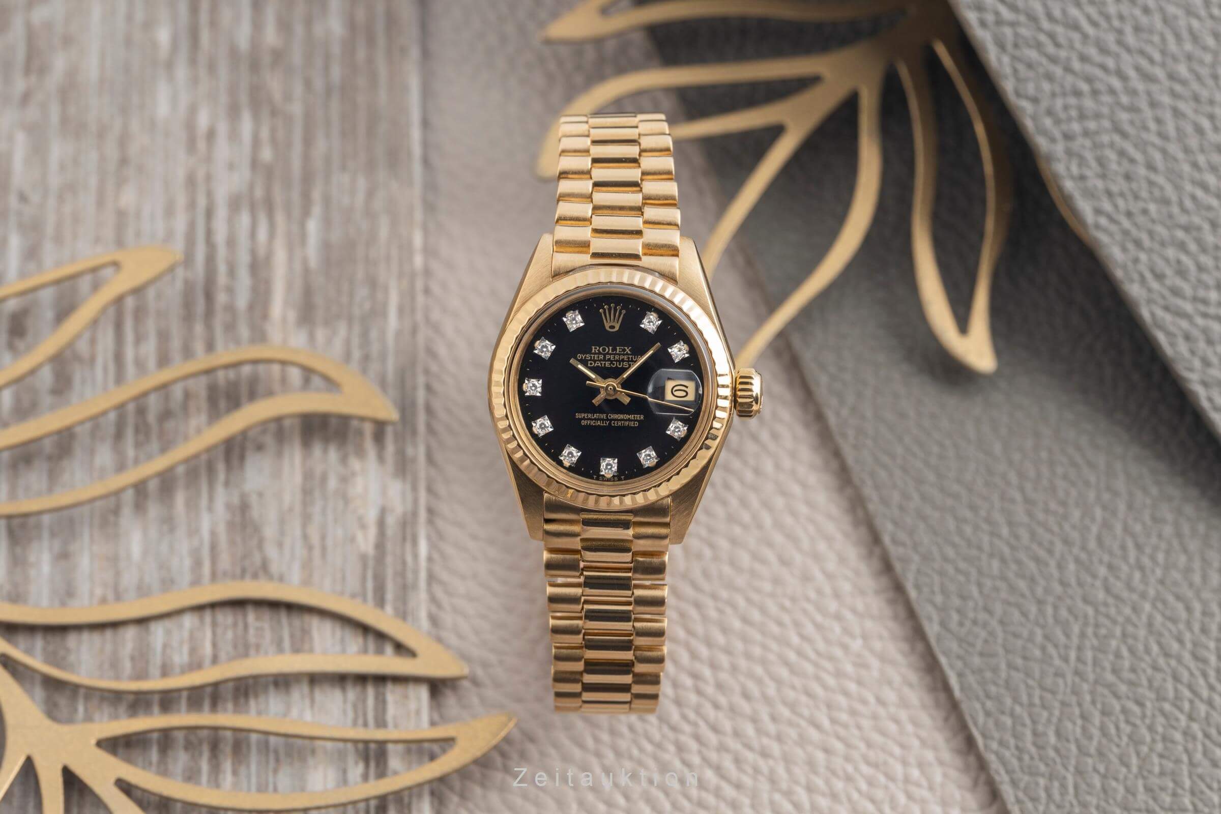 Rolex Lady Datejust 18k Gold (0,750) Black Diamond Dial Damen Ref. 6917  [2500938]