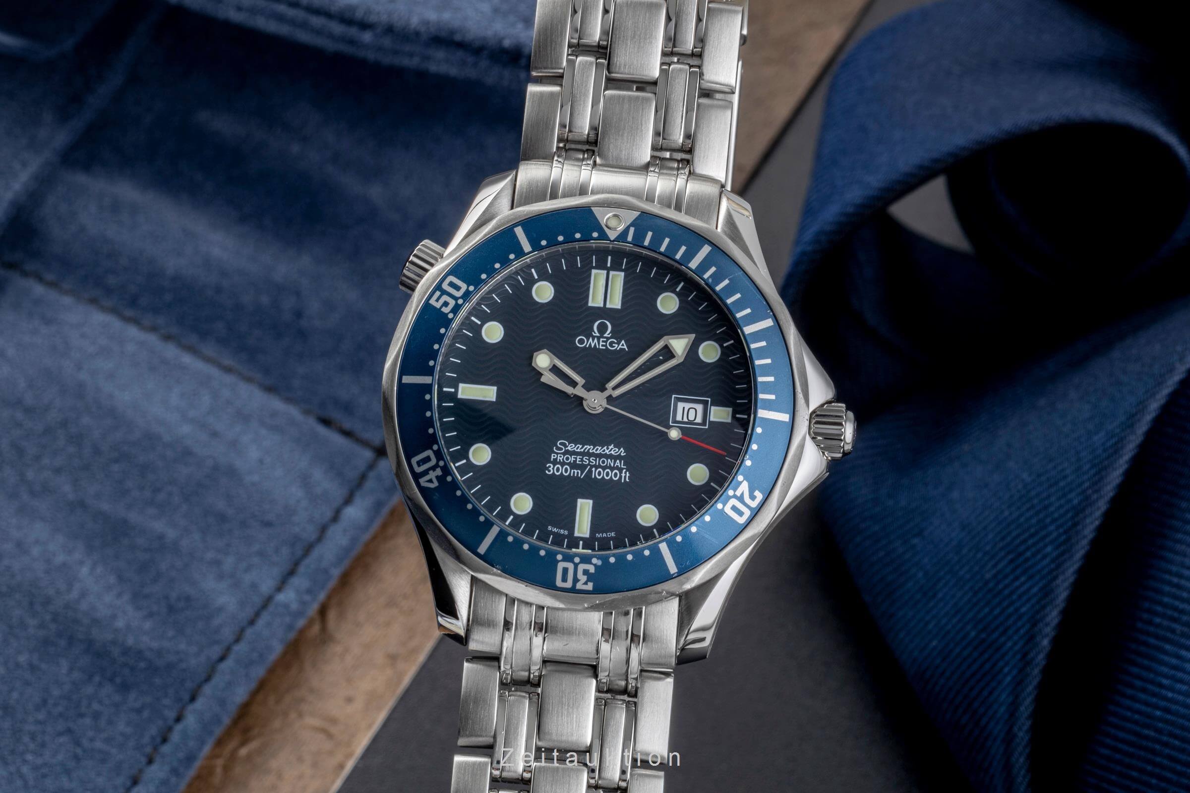 OMEGA Seamaster ステンレススチール 時計　ジャンク品 Omega Seamaster Diver 300M 41.5MM Blue Dial Steel Bracelet