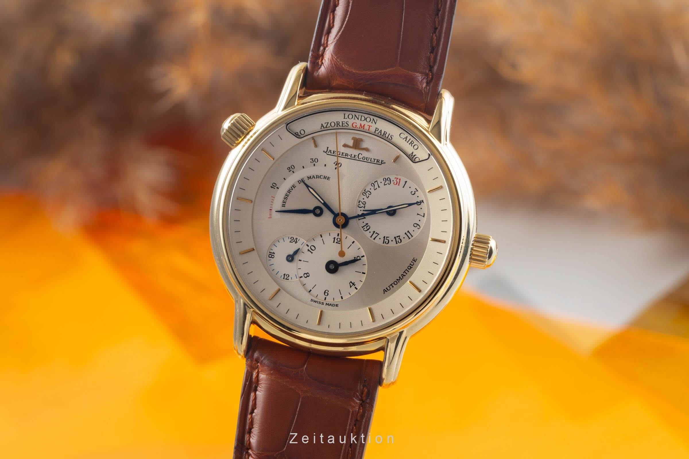 Jaeger LeCoultre Master Geographic 18 ct gold automatic men's watch QA169102  169.1.92  [2500995]