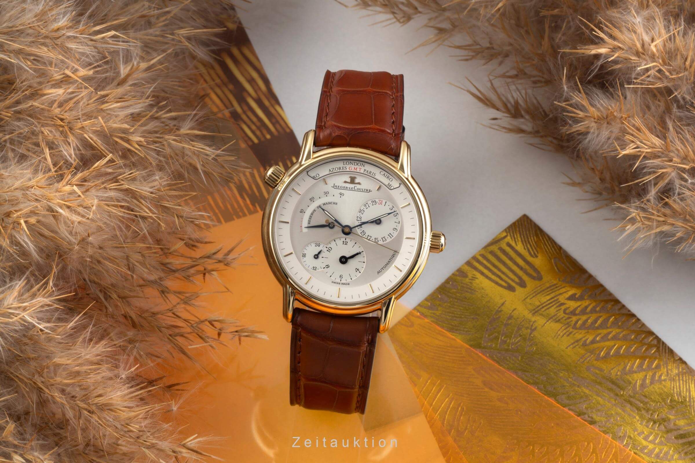 Jaeger LeCoultre Master Geographic 18 ct gold automatic men's watch QA169102  169.1.92  [2500995]