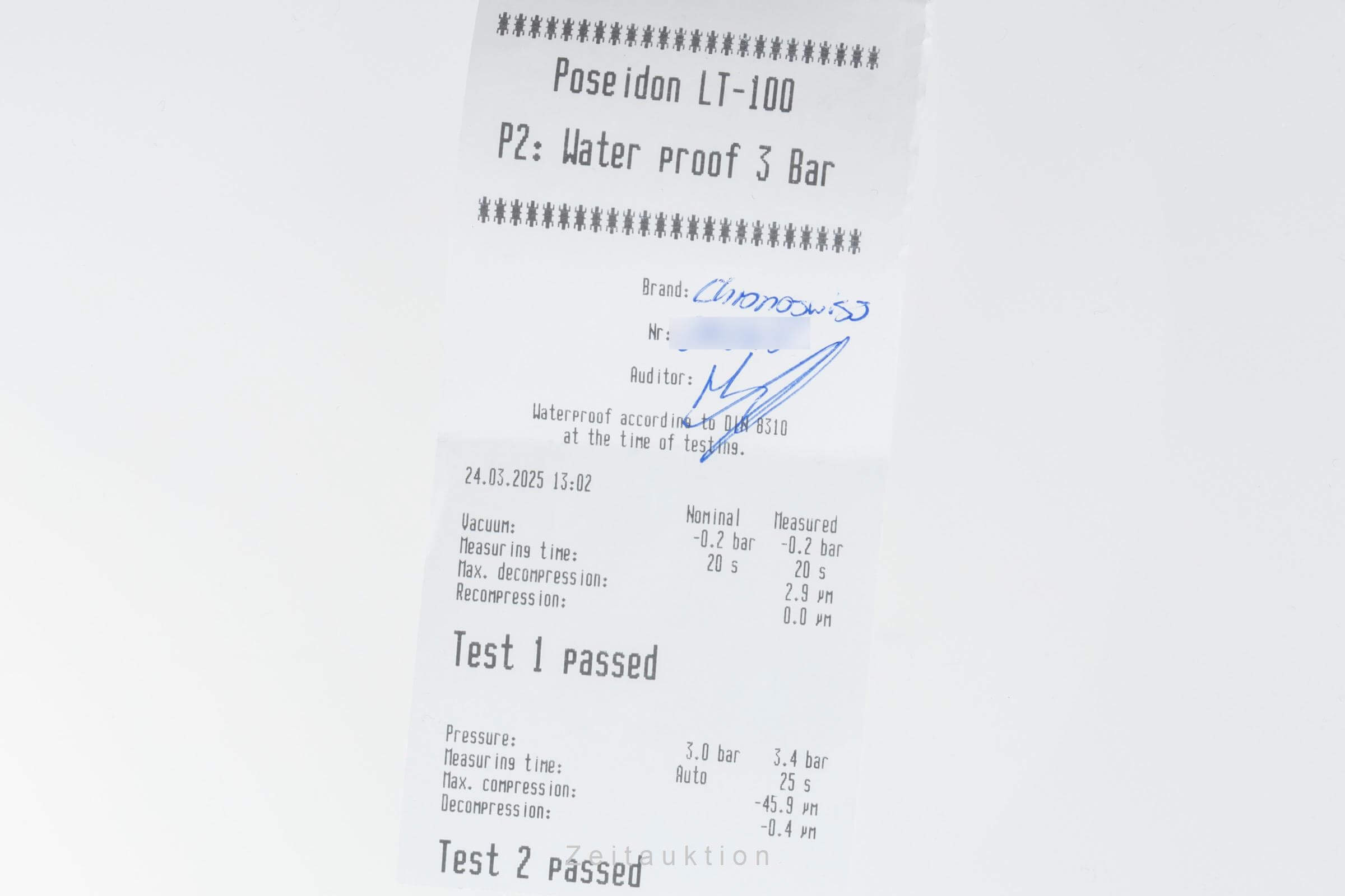 Chronoswiss Delphis MOP Automatik Stahl Glasboden Ref. CH1423 Papiere 2011 [2501008]