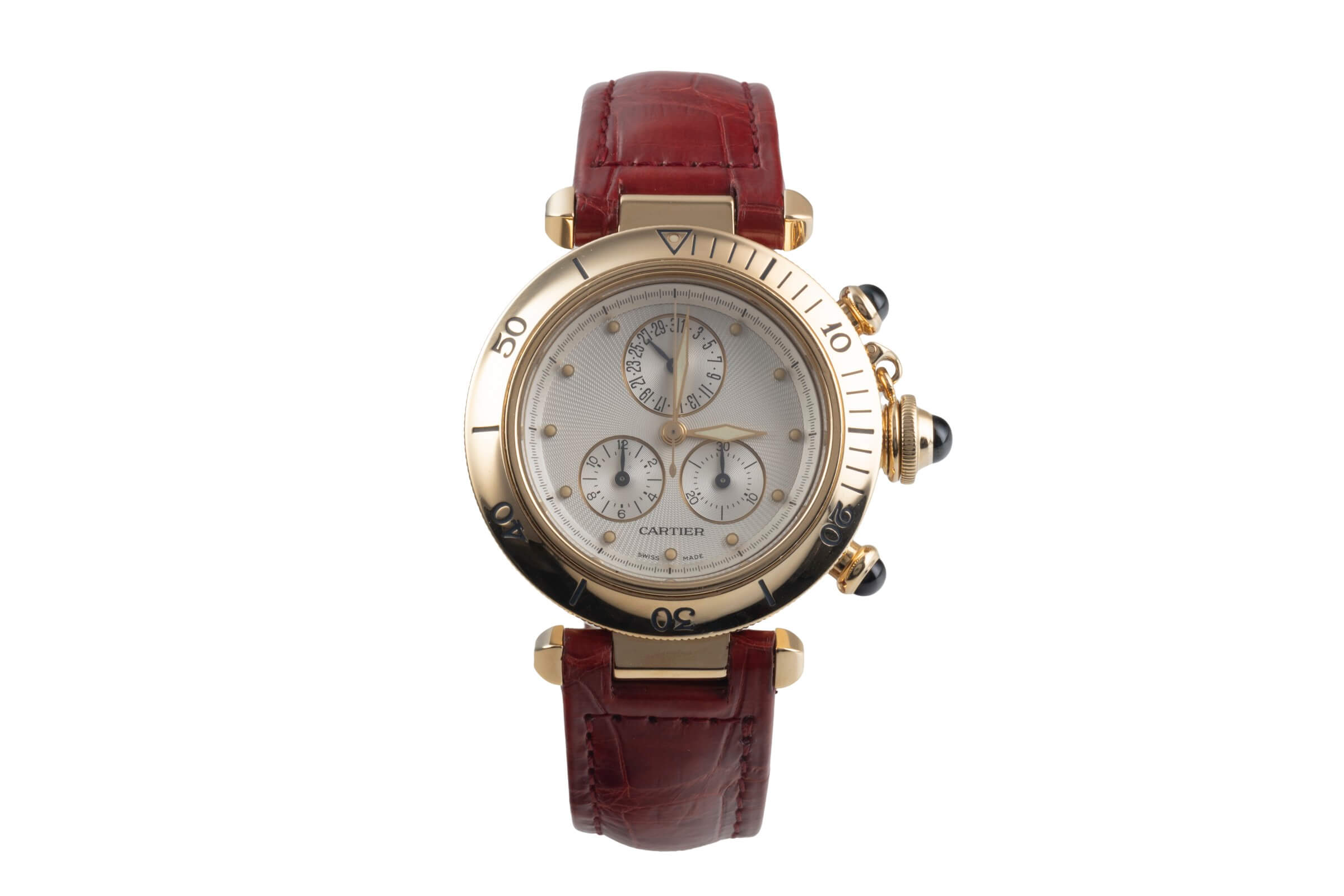 Cartier Pasha chronographe or 18 ct quartz montre pour femmes W3012051  [2501045]