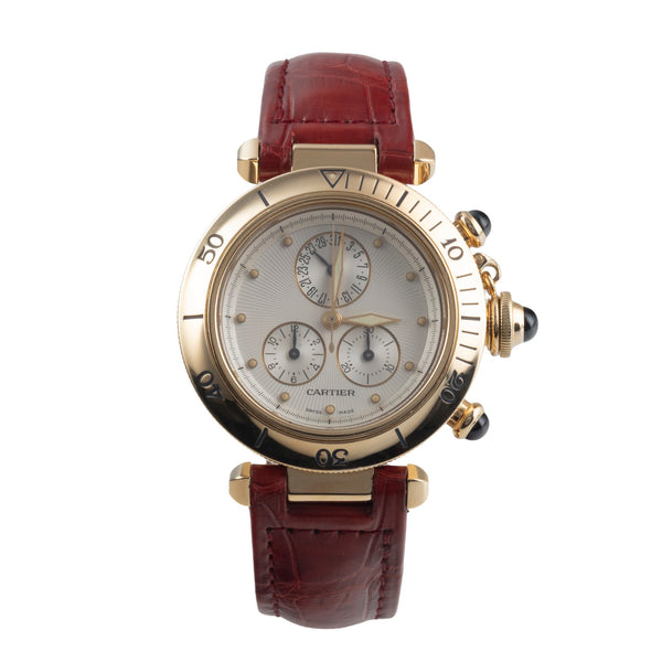 Cartier Pasha chronographe or 18 ct quartz montre pour femmes W3012051  [2501045]
