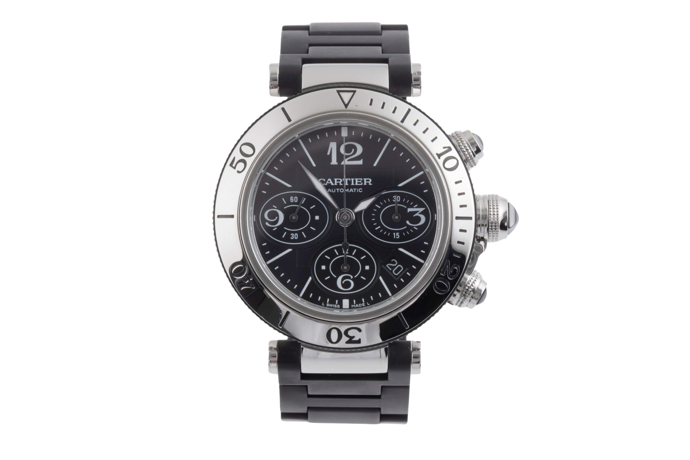 Cartier Pasha Seatimer Chronograph Datum Stahl Automatik Ref. W31088U2  [2501071]